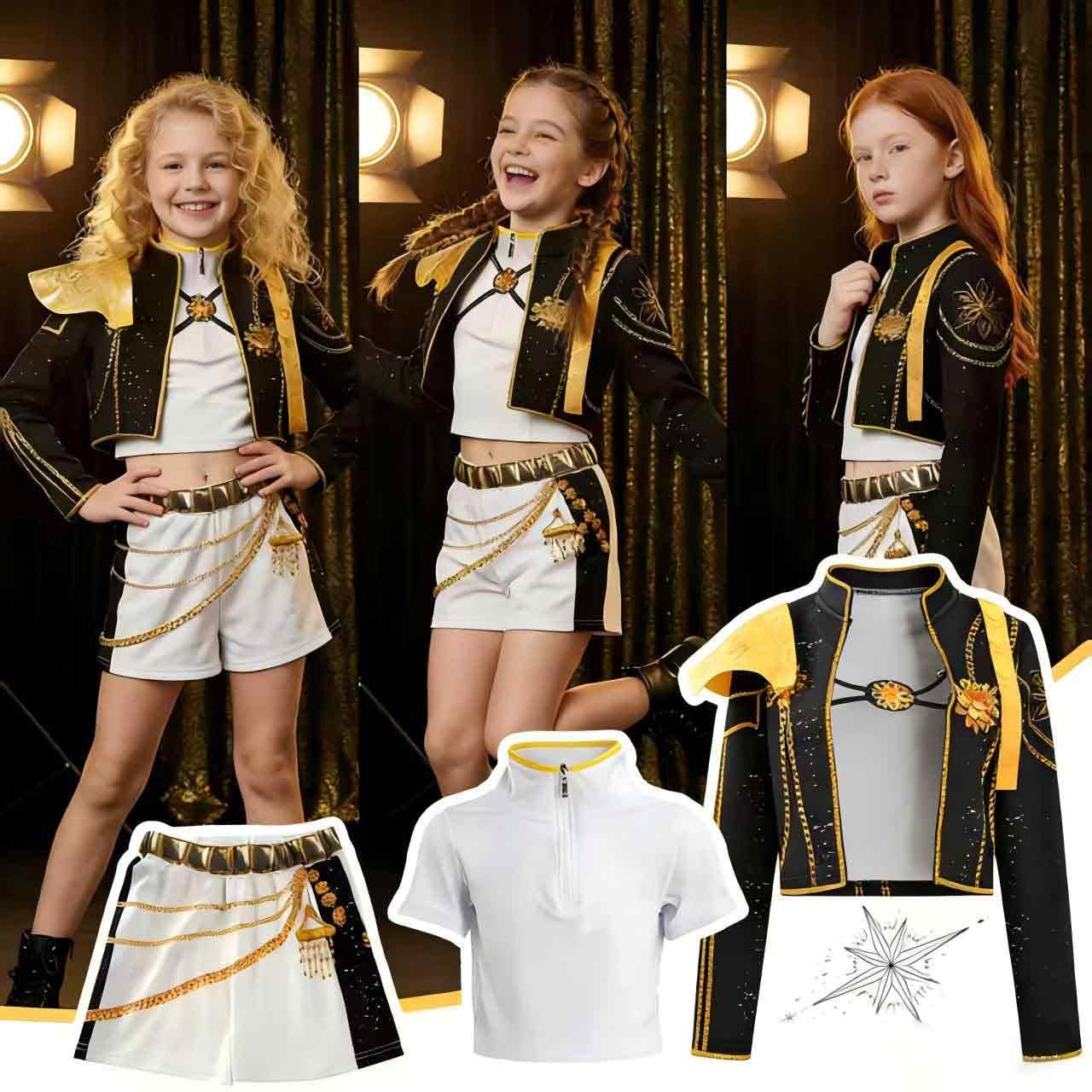 Anime Cosplay Costume Black Girls Uniform Outfits Set with Jacket