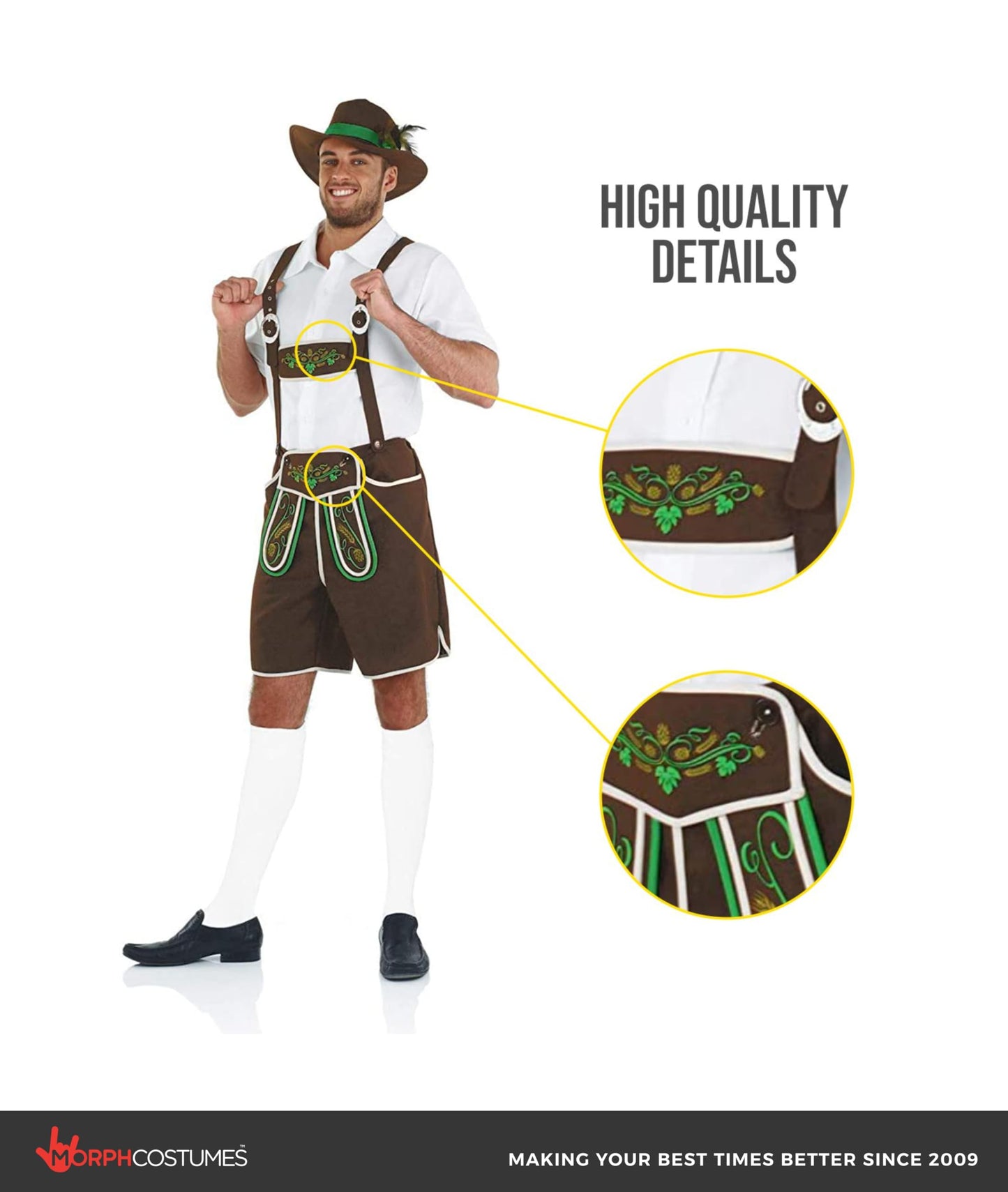 Fun Shack Lederhosen Men Costume, October Festival Costume For Men, Oktoberfest Costumes, Fancy Dress For Adults, X-Large