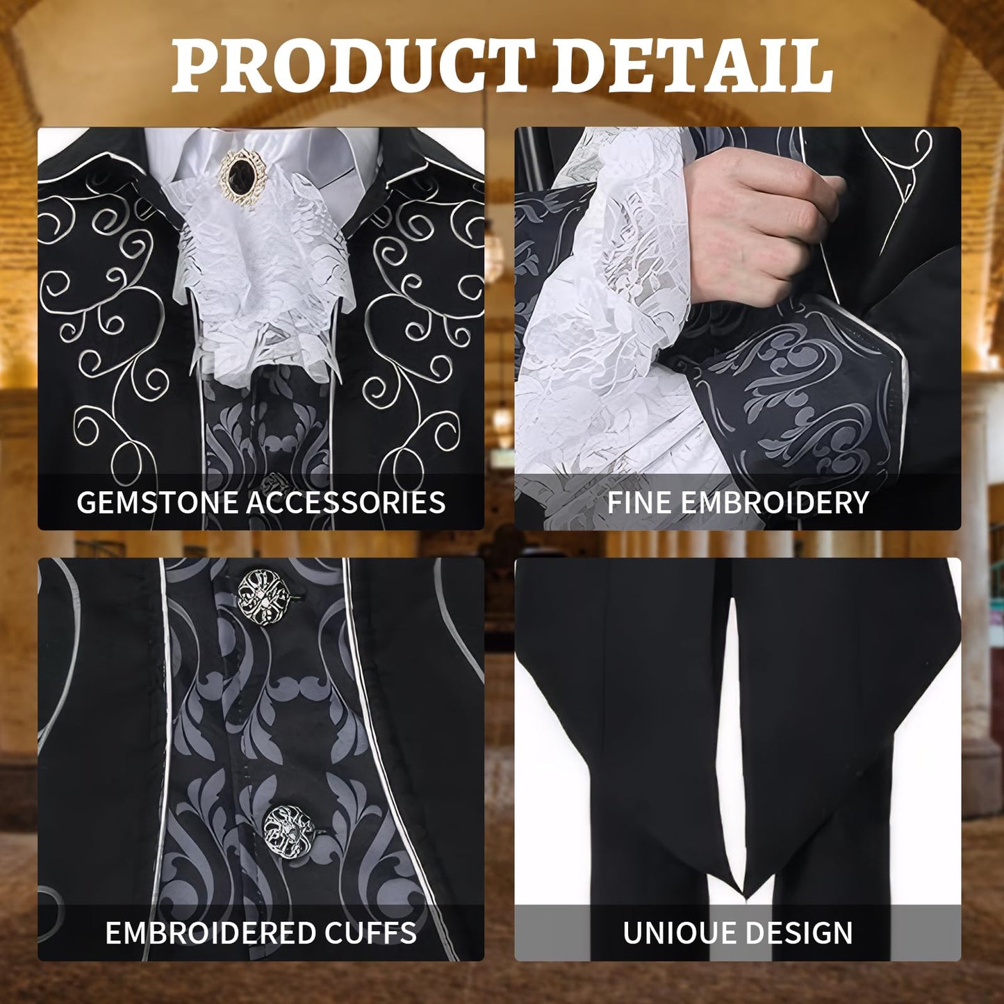 Medieval Clothing Men Costumes Medieval Steampunk Jacket - Gothic