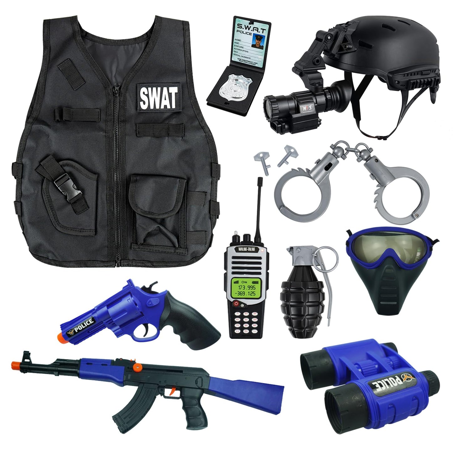 Kids Police Officer Pretend Set Uniform Outfit Role-playing Toys