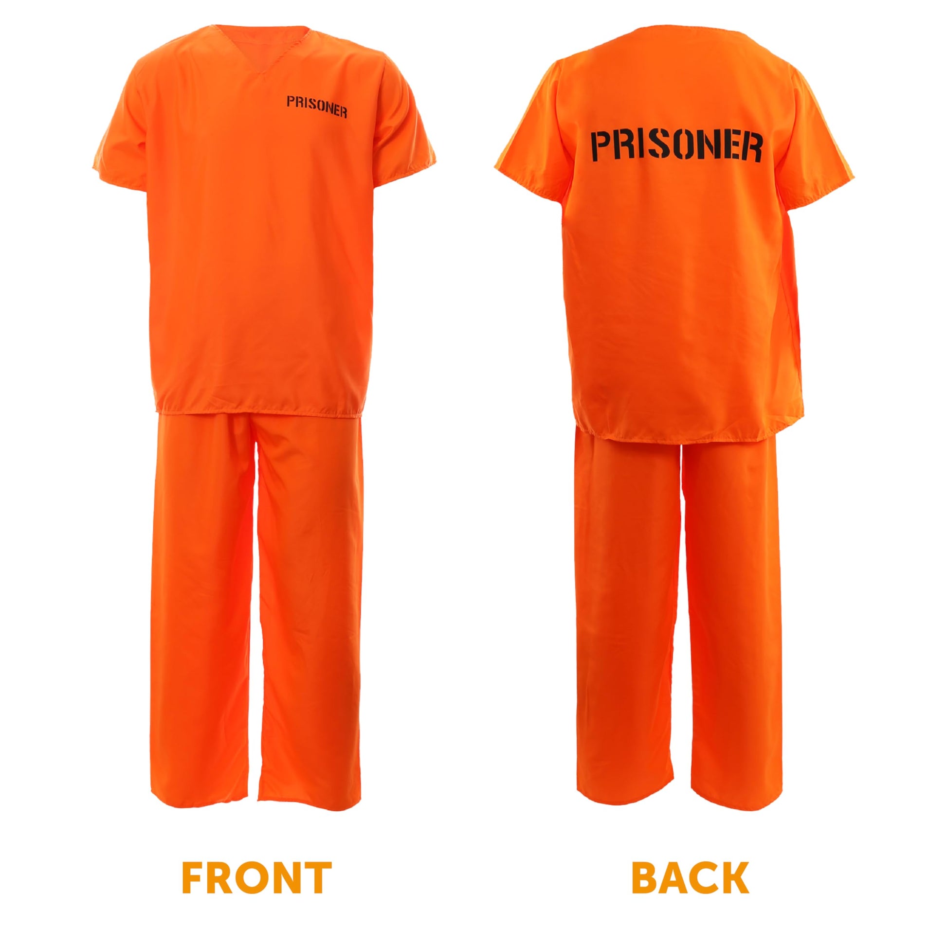 Mens Prisoners Convict Costume - Orange Prisoner Top - Matching (image 5)