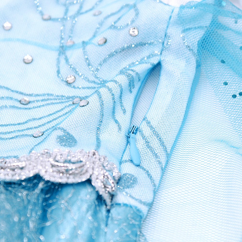 AmzBarley Princess Costumes for Girls Themed Party Dressing up Clothes Snow Queen Costume Kids Cosplay World Book Day Fancy Dress up Age 3-4 Years 110