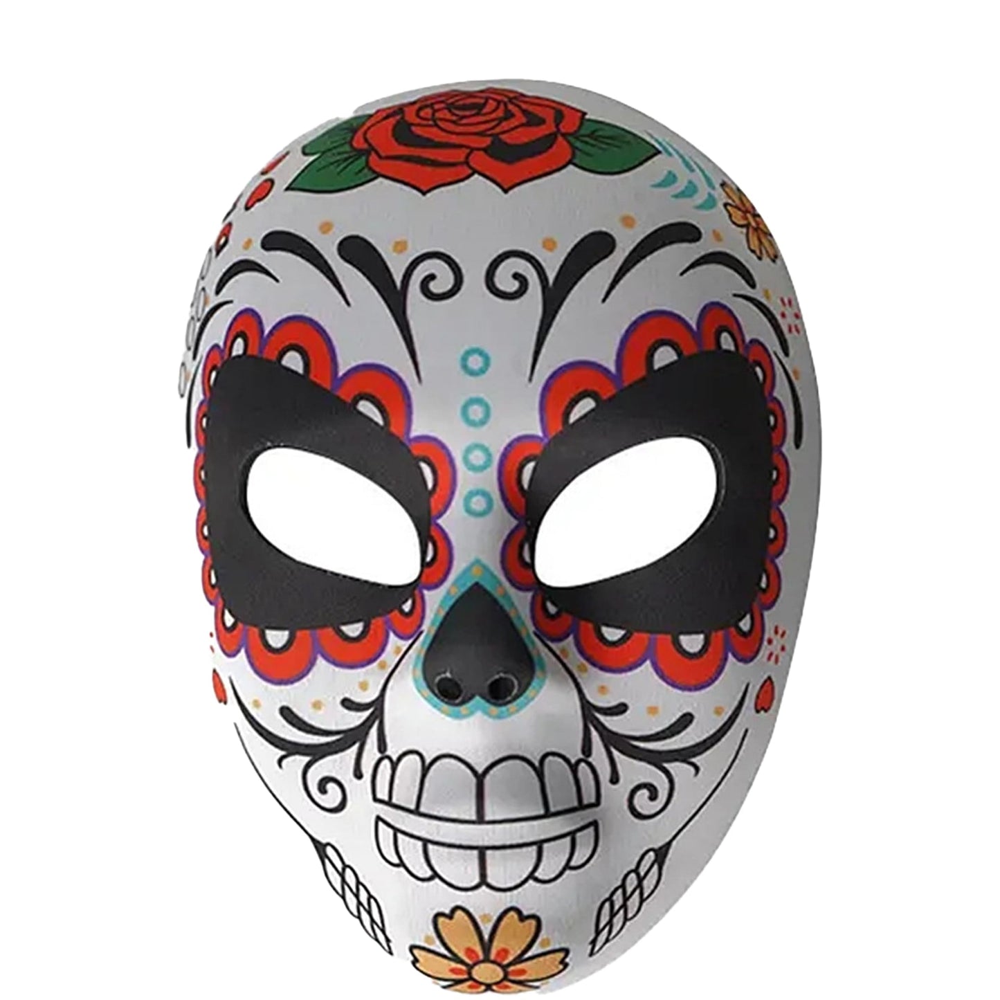 TRIXES 2PC Halloween Sugar Skull Mask Set – Day of the Dead Mask – Mexican Masquerade - Cosplay Costume Party Accessories – Multicoloured Sugar Skull