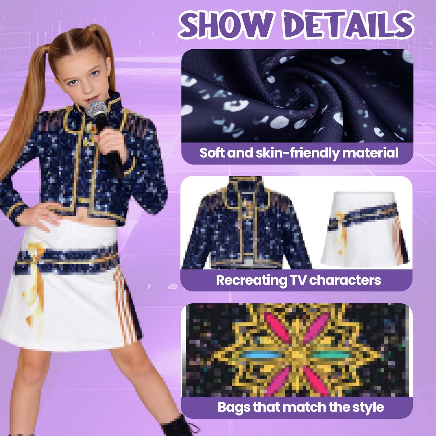 KPop Costume Kids - Anime Cosplay Outfits for Girls with Top - Vest