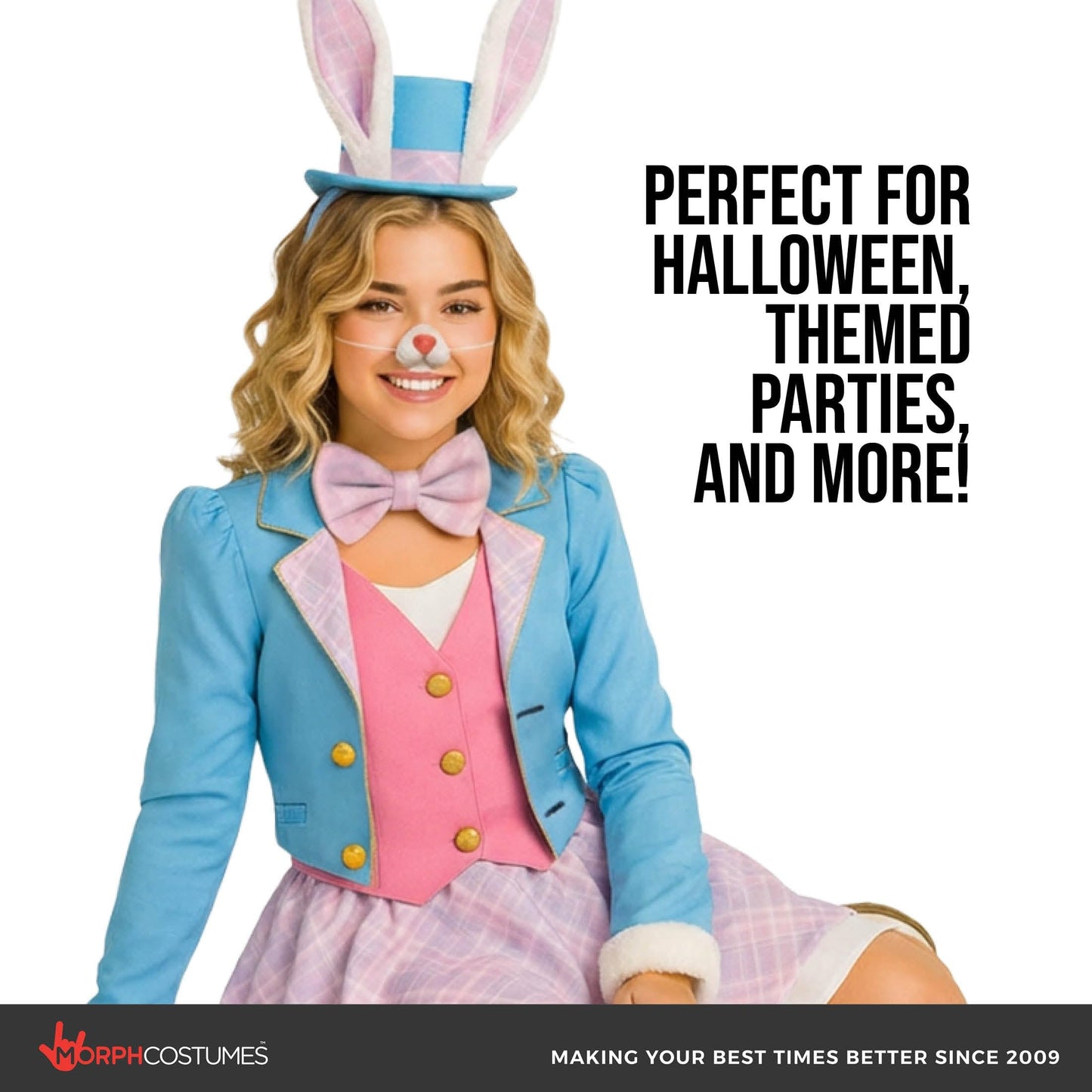 Morph Wonderous White Rabbit Costume Kids, Bunny Costume Girls, Bunny Costume Kids, Halloween Costumes For Girls 10-12