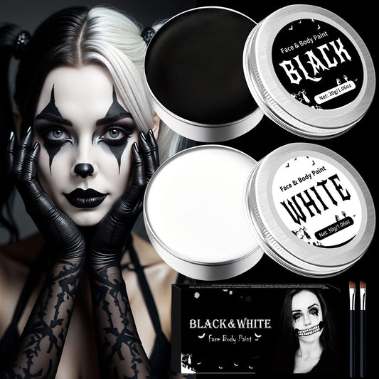 White Black Face Paint Makeup Halloween - Halloween Make Up Kit