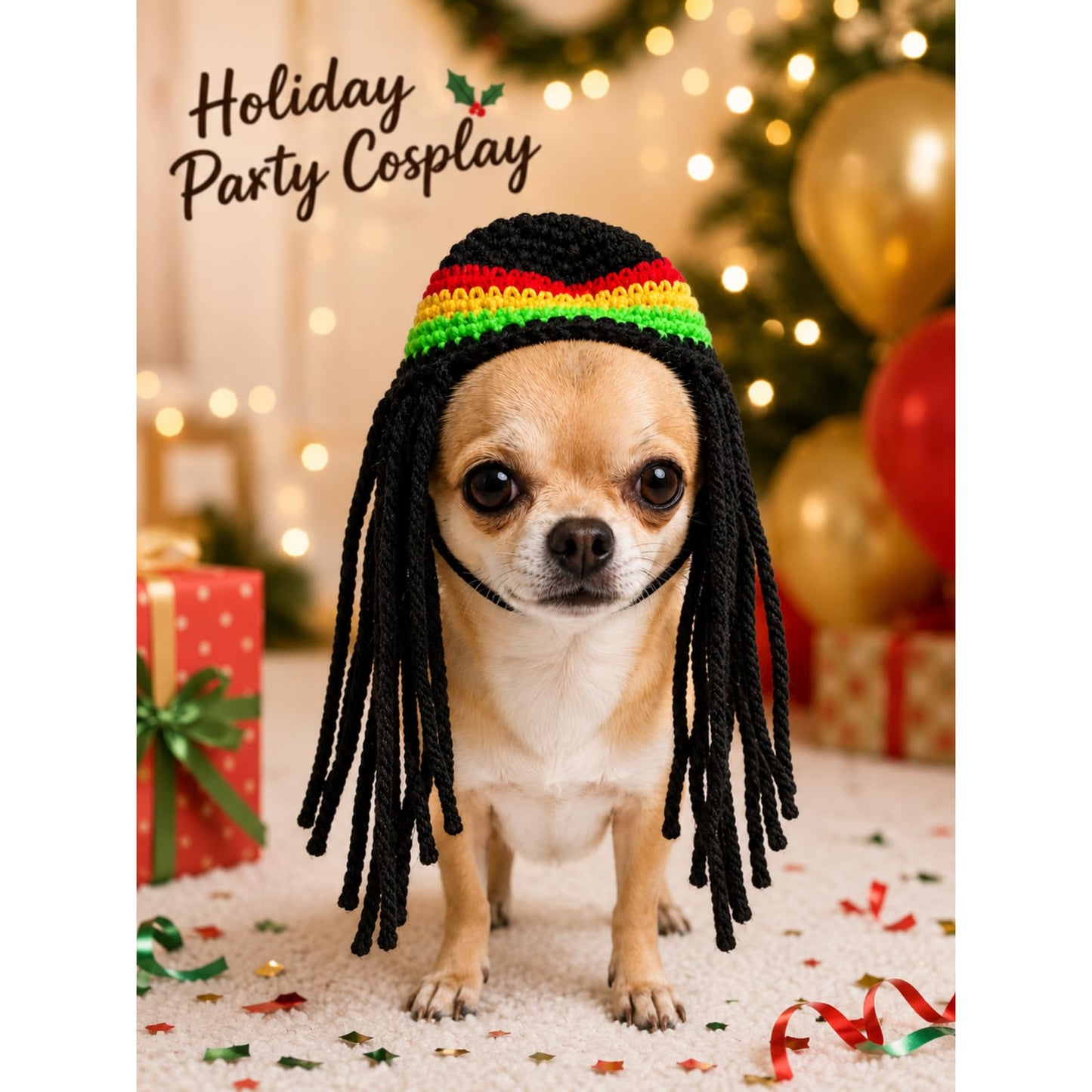 Dog Hat with Soft Warm Material - Funny Dreadlock Style for Dog Cat