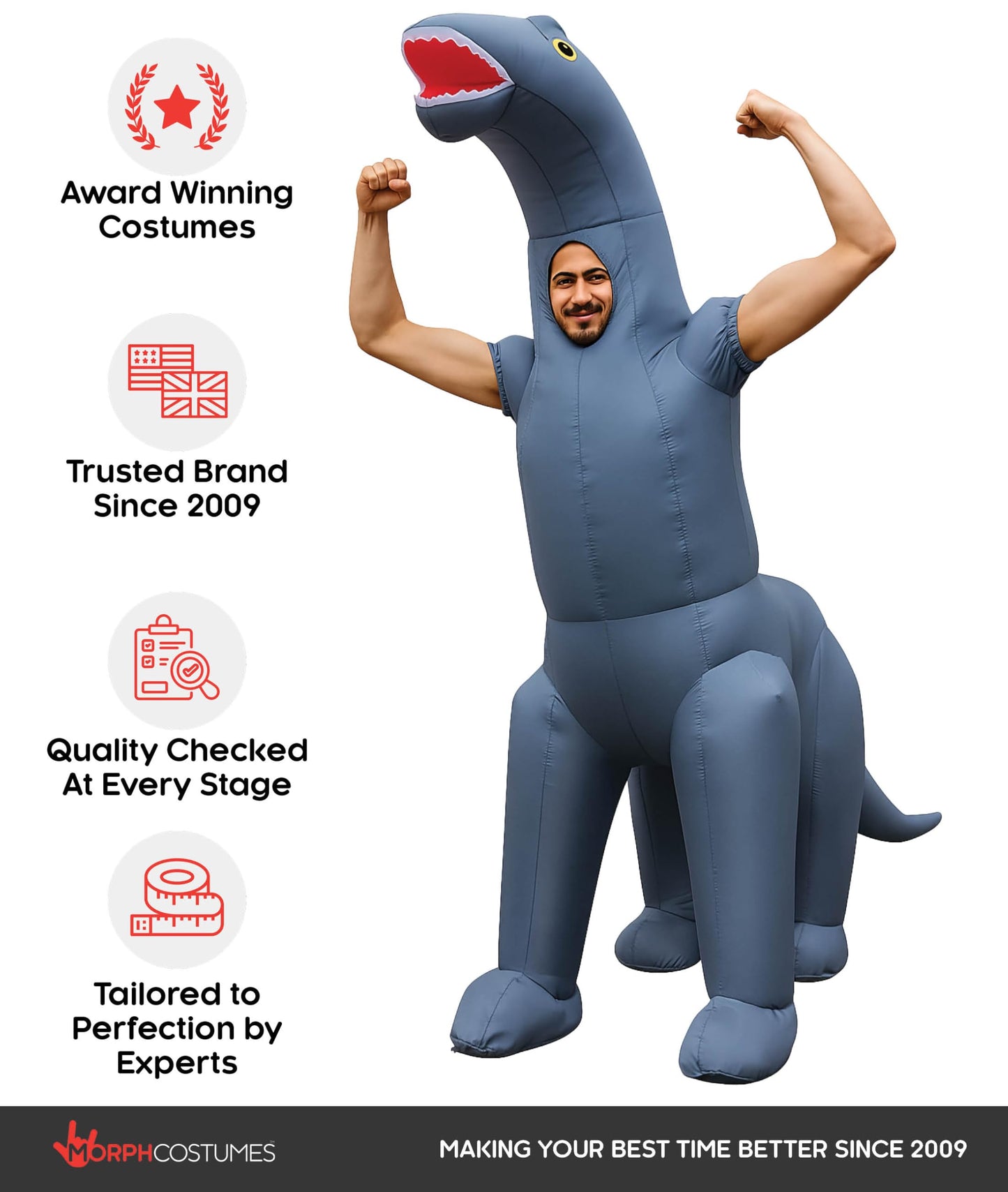 Morph Diplodocus Costume for Adults, Inflatable Dinosaur Costume, Inflatable Costumes for Adults, Blow Up Costumes for Adult