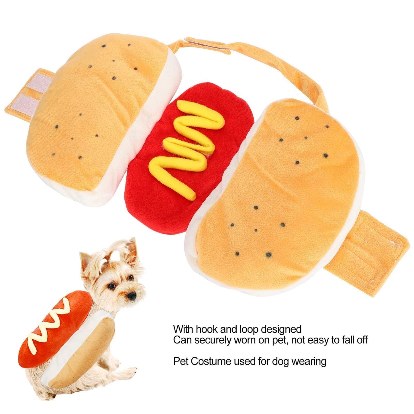 Pet Hot Dog Costume Hamburger Design Dog Clothes Pet Halloween