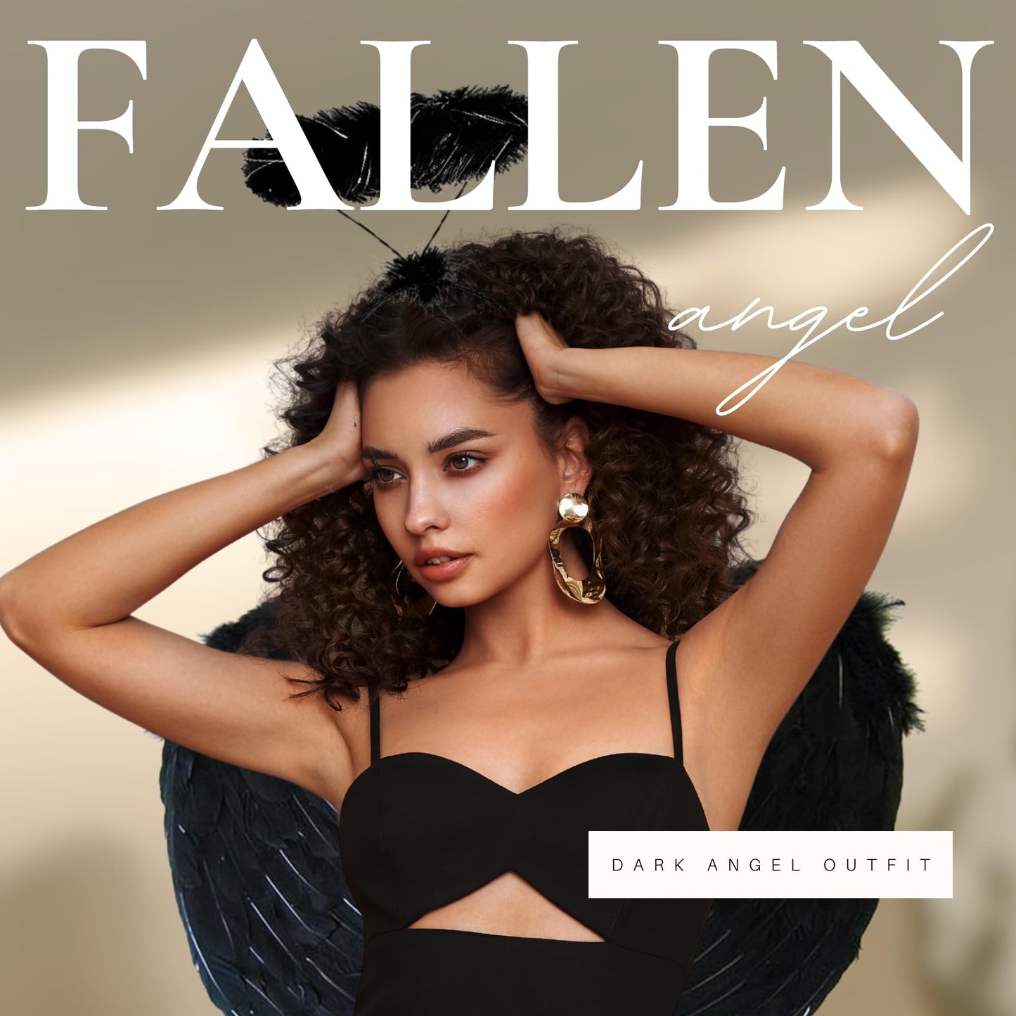 Dark Angel Costume Womens Halloween Outfit - Fallen Black Angel