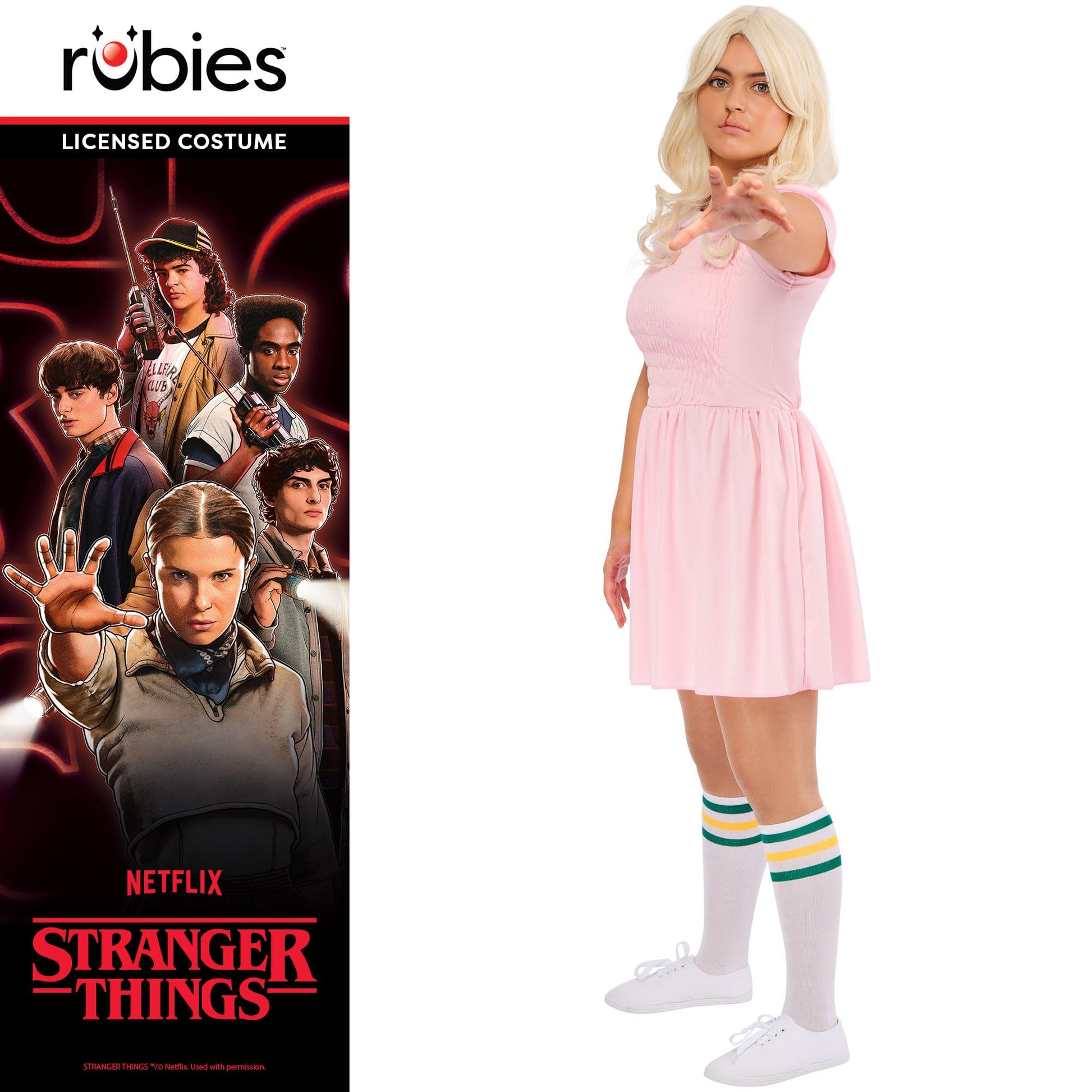 Official Stranger Things Eleven Dress - Adult Fancy Dress (image 5)