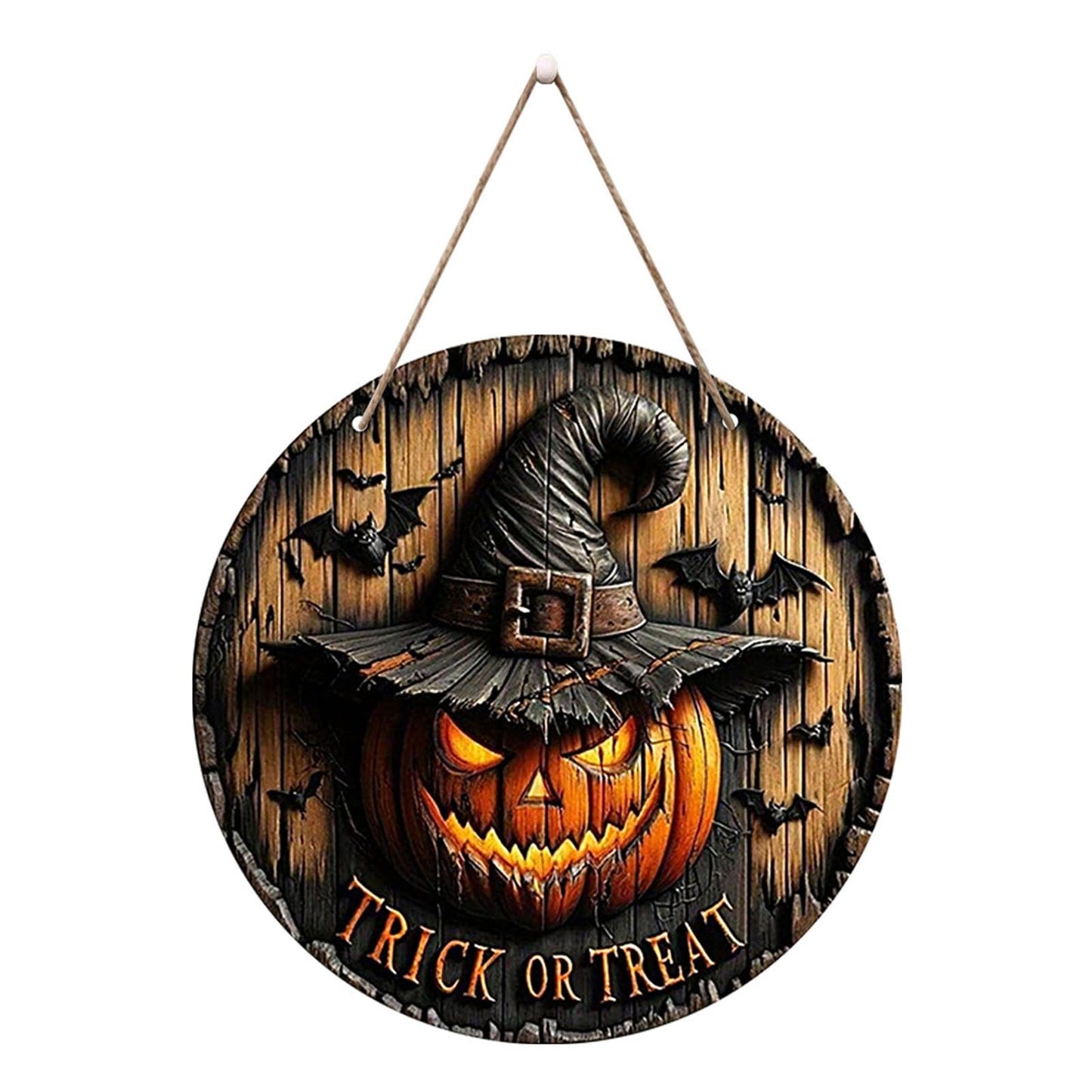 Halloween Decorations, Wood Sign Pumpkin Ornaments, Wicked Pumpkins with Hats, Indoor Outdoor Home Halloween Decor