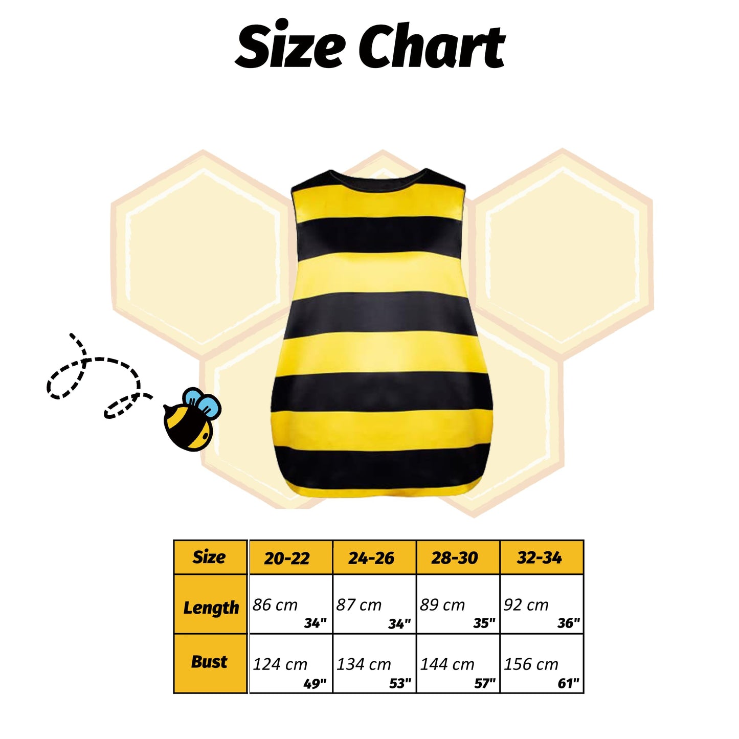 Seawhisper Bee Costume Women's Large Sizes Bee Costume Adult Fancy Dress Costumes Plus Size Carnival Halloween Costume 24 26