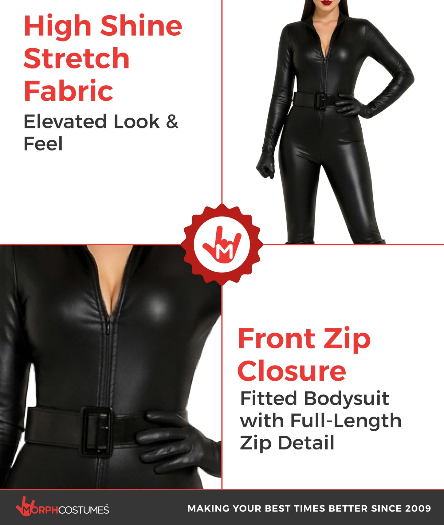 Black Cat Costume Adult - Black Catsuit for Women - Cat Costumes (image 3)