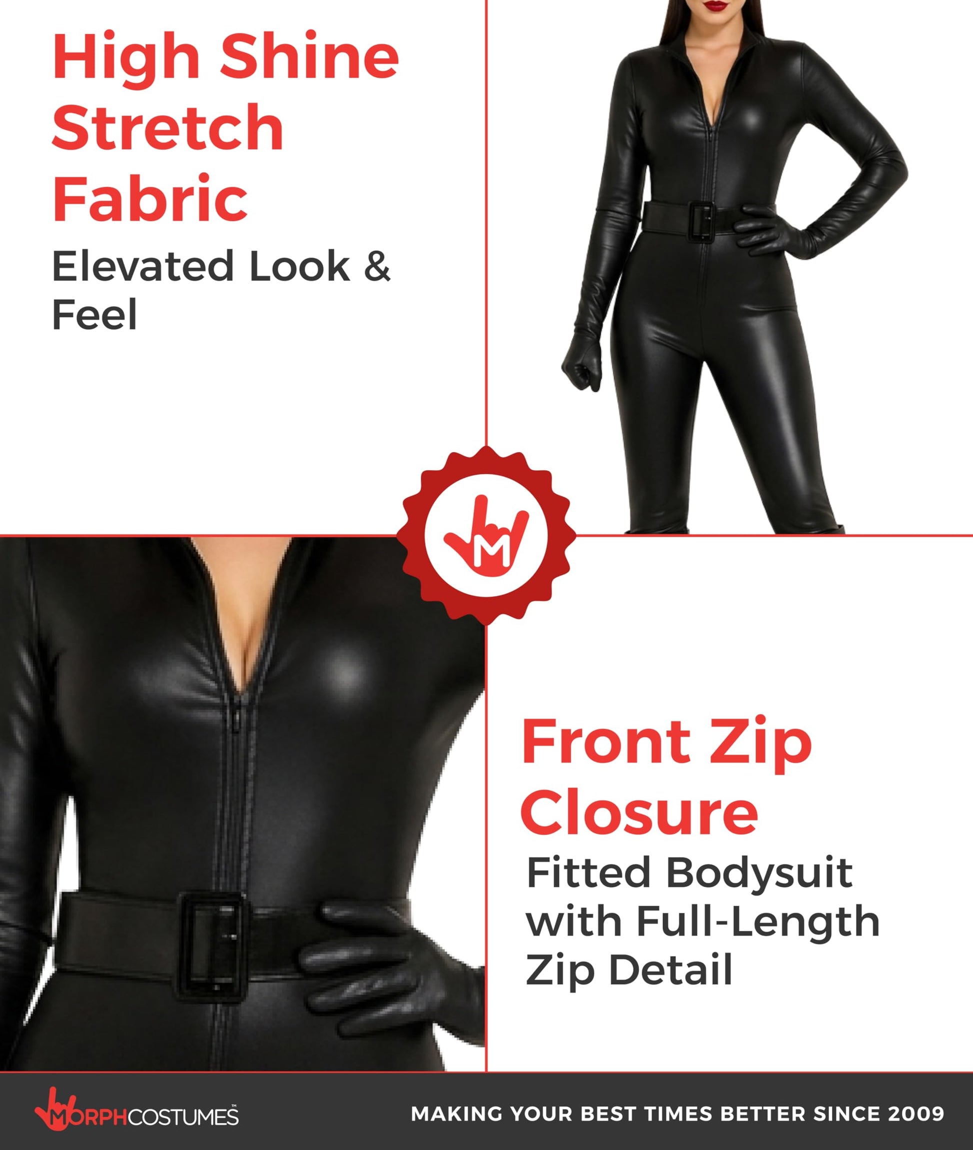 Black Cat Costume Adult - Black Catsuit for Women - Cat Costumes (image 3)