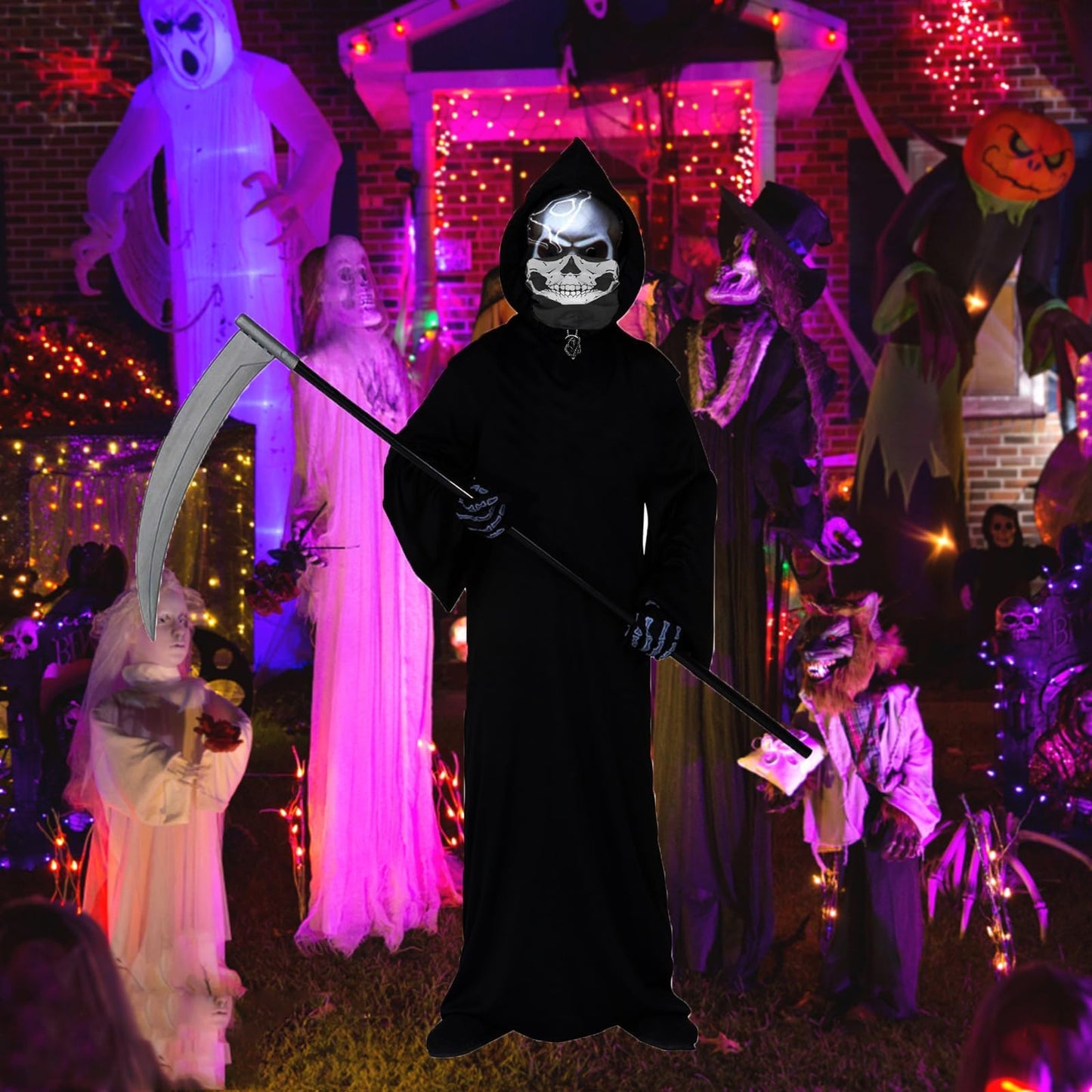Grim Reaper Costume - Grim Reaper Cloak - Halloween Costumes Black