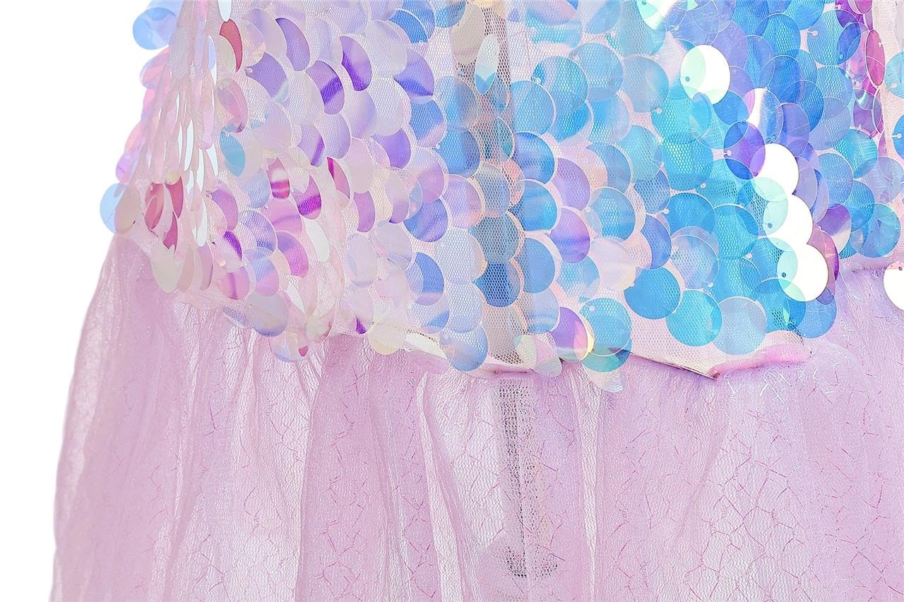Lito Angels Girls Mermaid Princess Costume, Purple, Age 4-5 Years