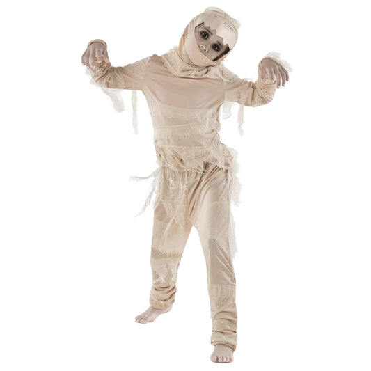 Mummy kids Halloween costume outfit in beige and brown
