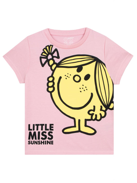 Mr. Men Little Miss Sunshine T Shirt | Girls Summer Clothes | Girls' T-Shirts| Pink 7-8 Years