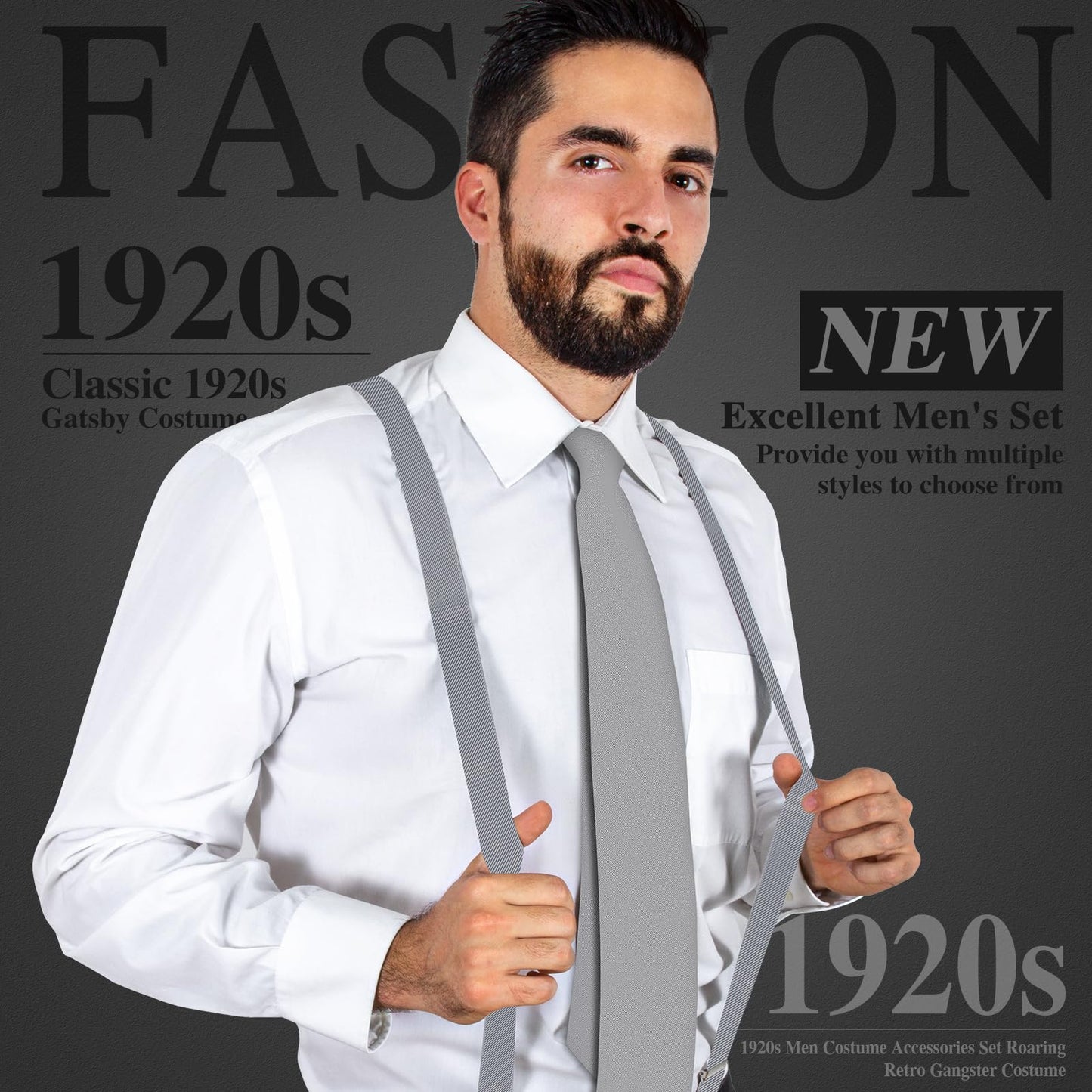1920s Men Costume Accessories Set Roaring Retro Gangster Costume