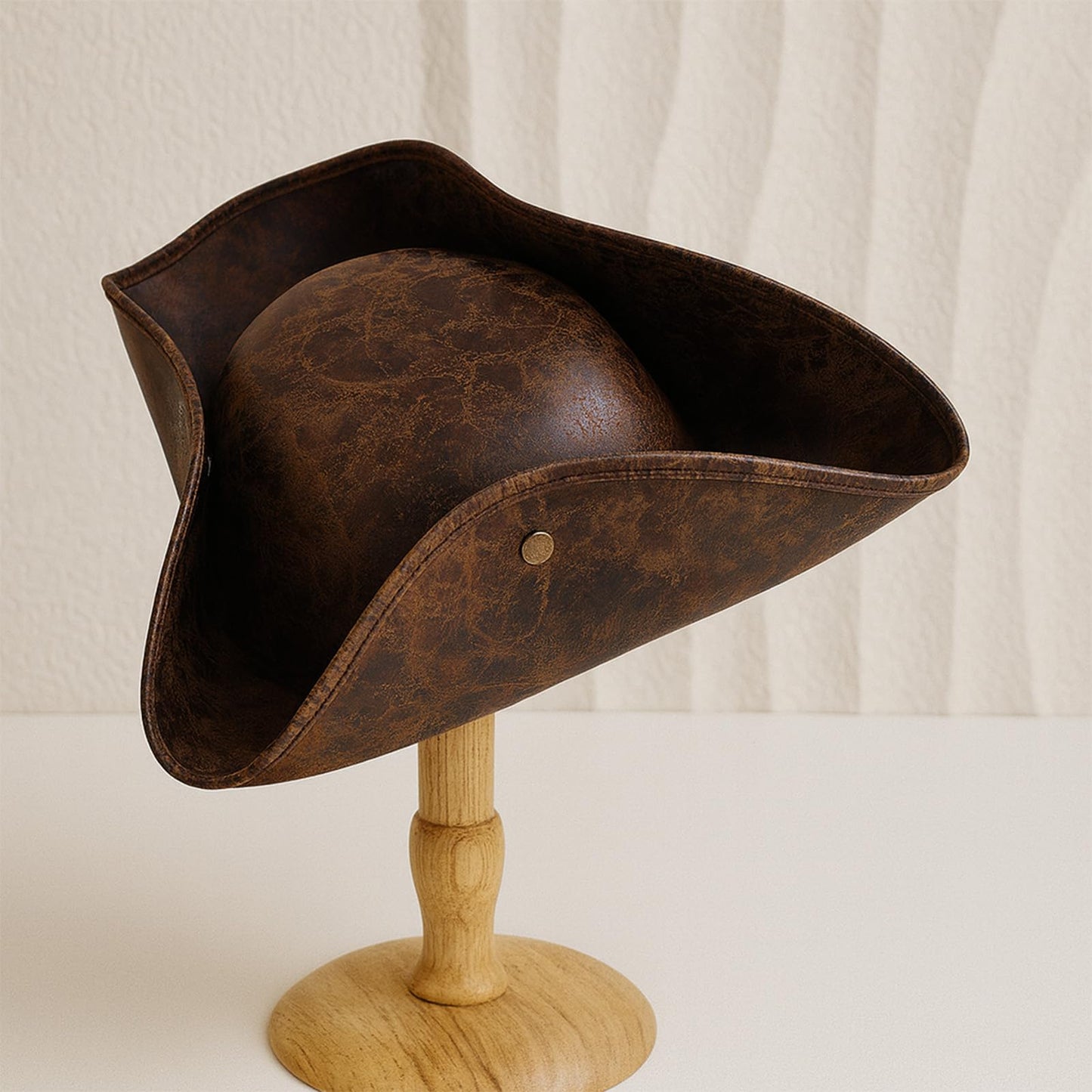 Halloween Pirate Hat for Women Men - Brown Distressed Leather