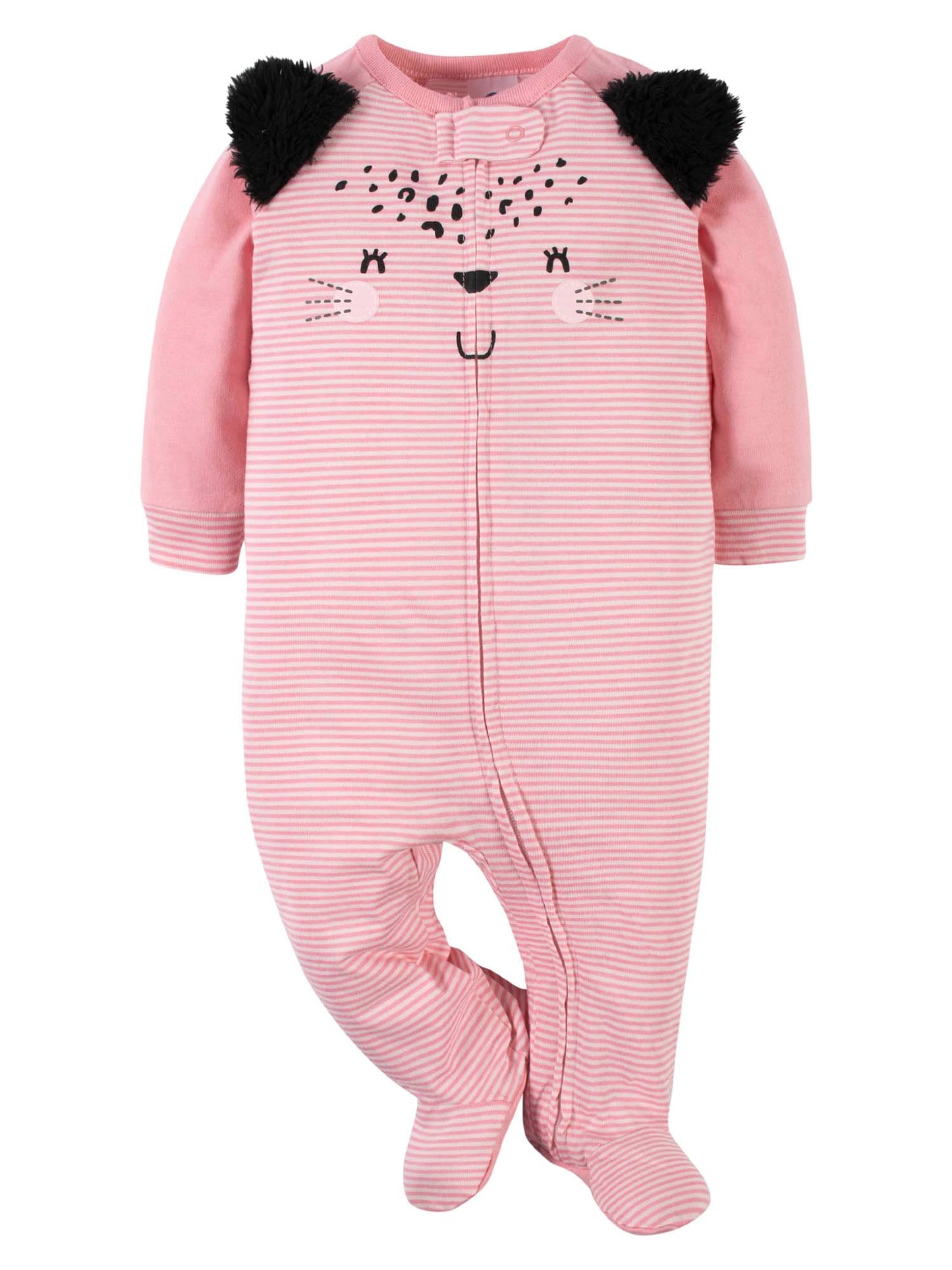 Gerber 4 pack Baby Girls' Bunny Sleep N' Play with Mitten Cuffs