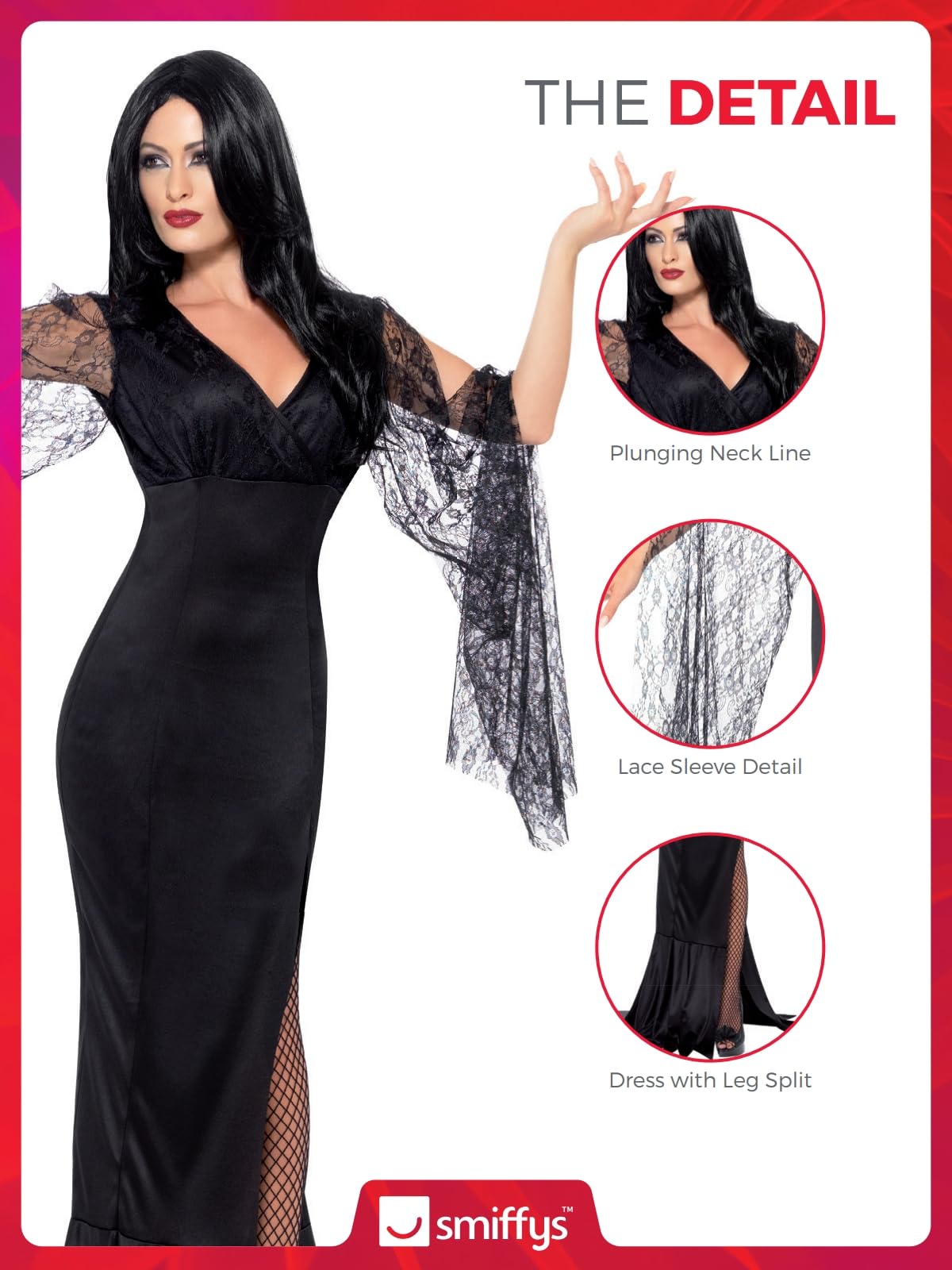 Immortal Soul Costume - Black with Dress - Halloween Adult Fancy