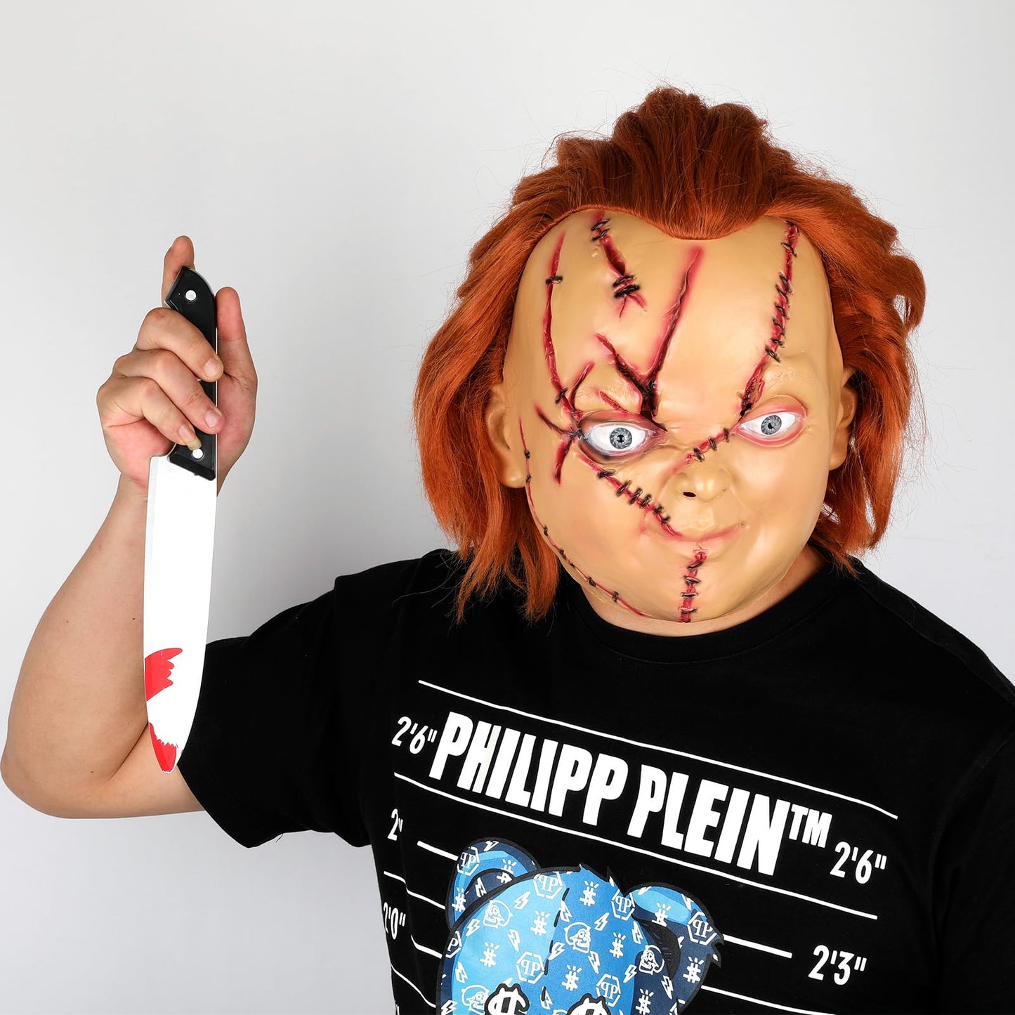 JoyFuncos Chucky Mask Adult Halloween Scary Latex Full Head Mask Horror Creepy Realistic Chucky Costume Props for Party Masquerade Cosplay