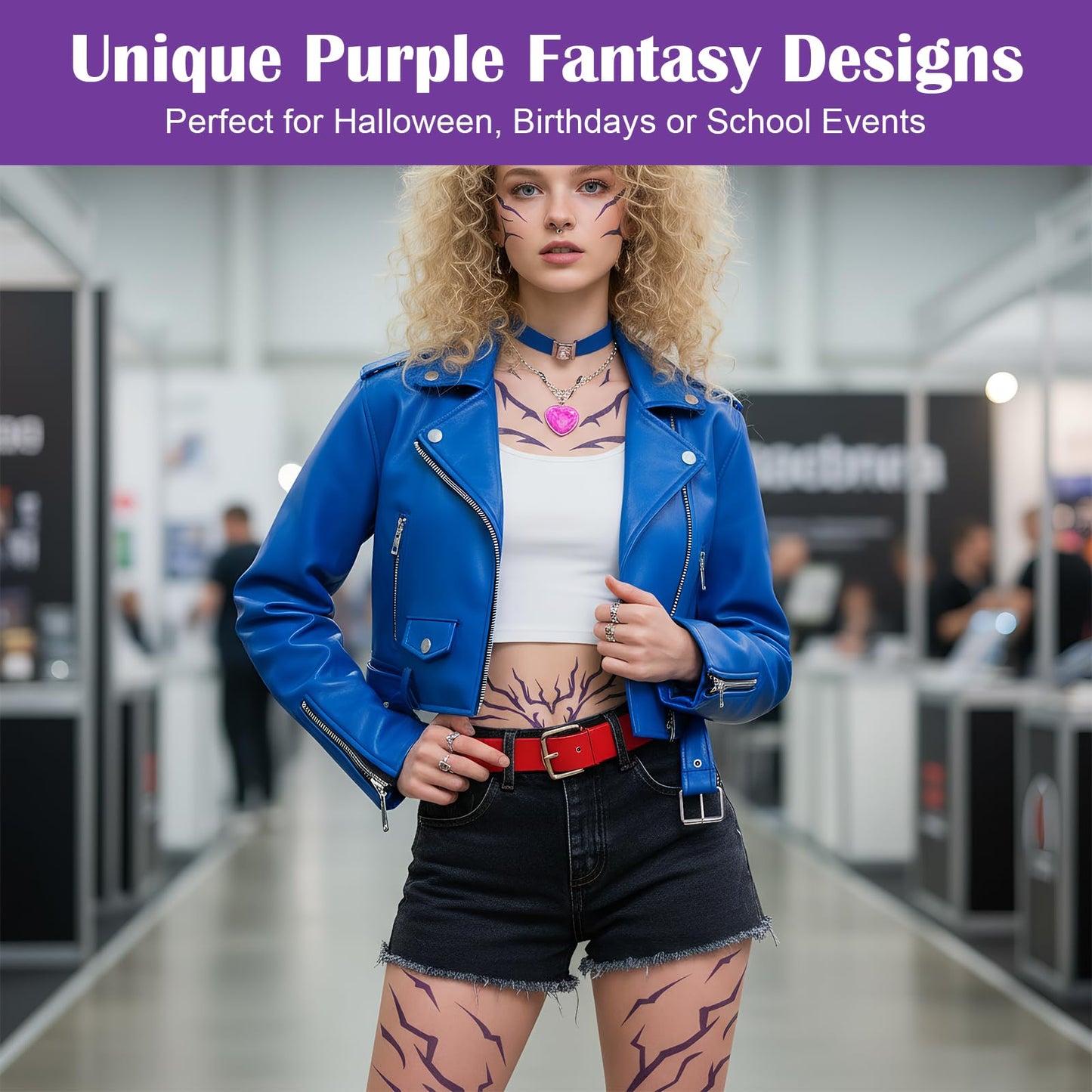 Demon Purple Temporary Tattoos - Temporary Tattoos for Kids - Fake
