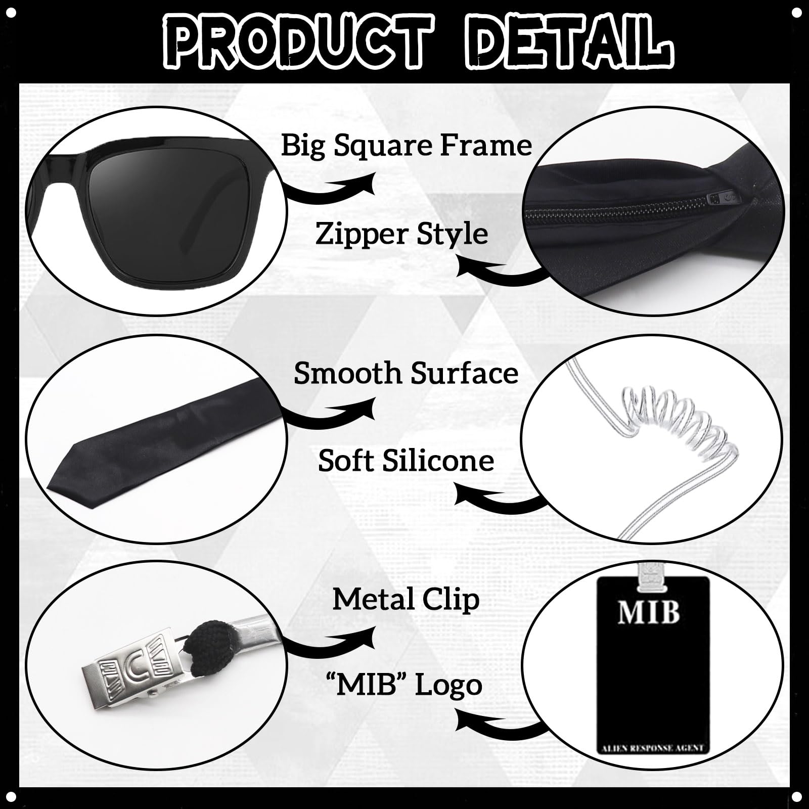 Double Agent Costume Accessories Set - Secret Agent Fancy Dress Kit (image 3)