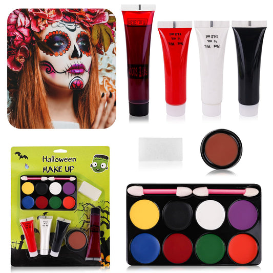 Halloween SFX Makeup Kit - Halloween Fake Blood Set with Scar Wax