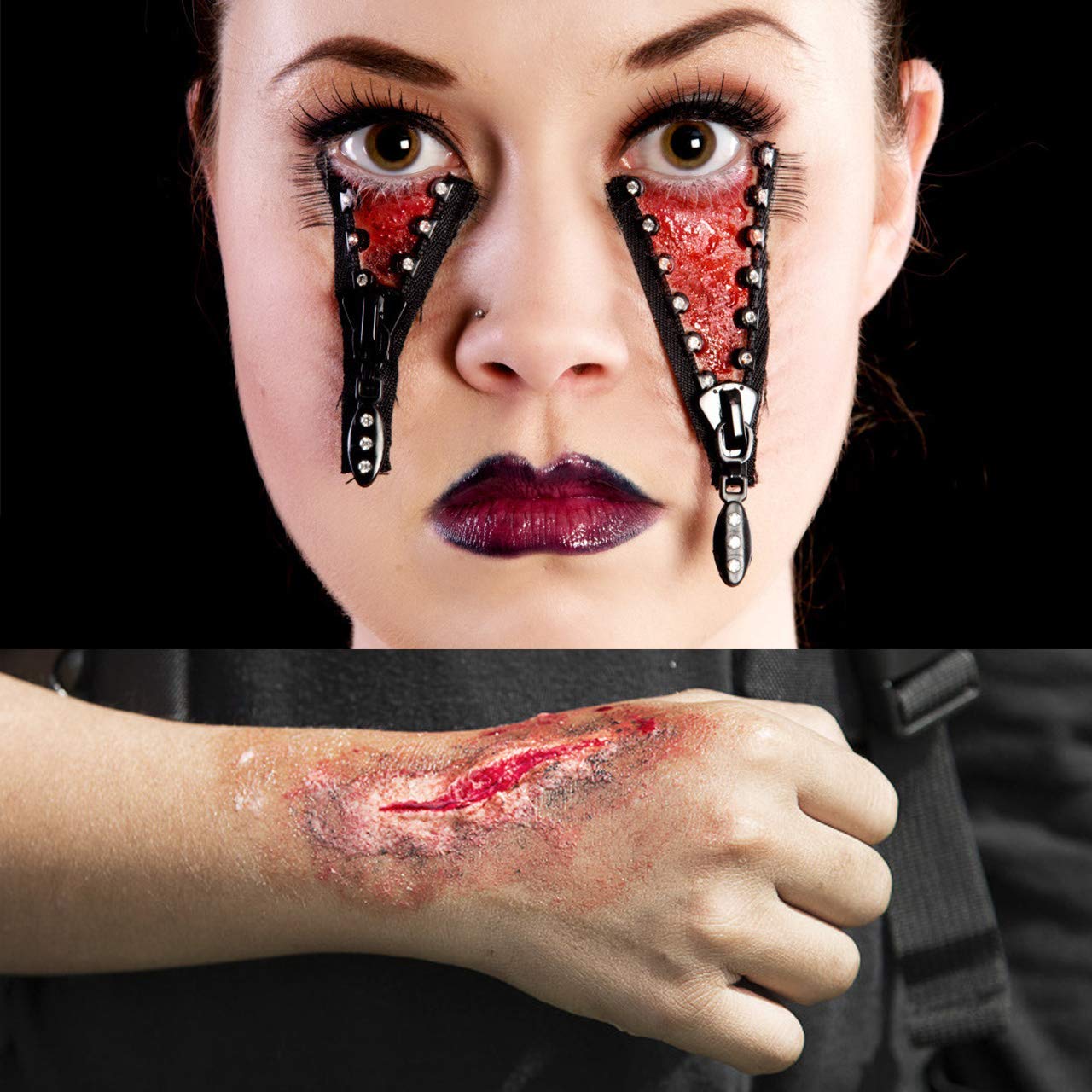 Mysense Scar Wax Kit SFX Make Up Special Effects Fake Molding Wound Skin Wax Body Paint Halloween Set Fake Nose Stage Zombie Cosplay Costume SFX Makeup with Spatula,1.4Oz(40g)