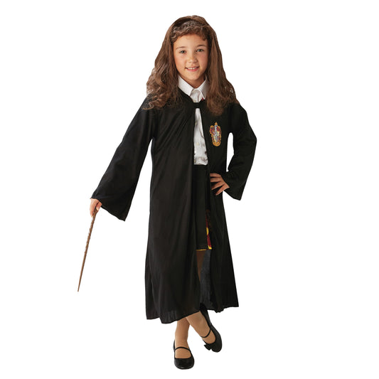 Rubies Official Harry Potter Hermione Granger Gryffindor Costume Set, with Robe, Wig and Wand, One Size Approx Age 4-8 Years, Black Halloween