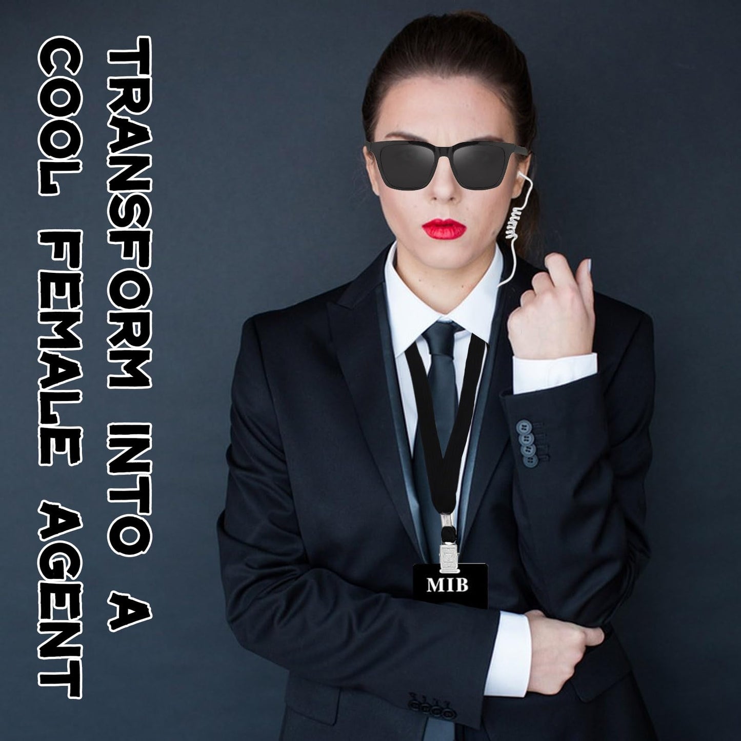 Double Agent Costume Accessories Set - Secret Agent Fancy Dress Kit (image 6)