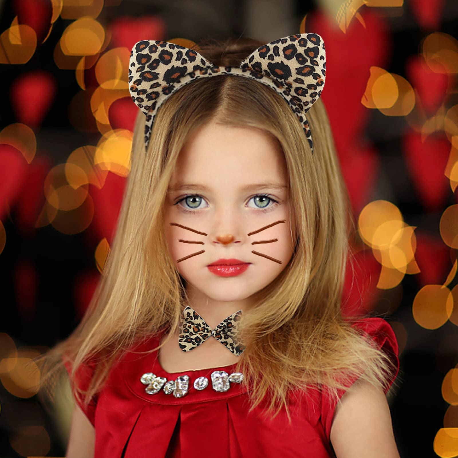 Leopard Costume Set Leopard Ears Headband Tail and Bow Tie Tutu (image 4)