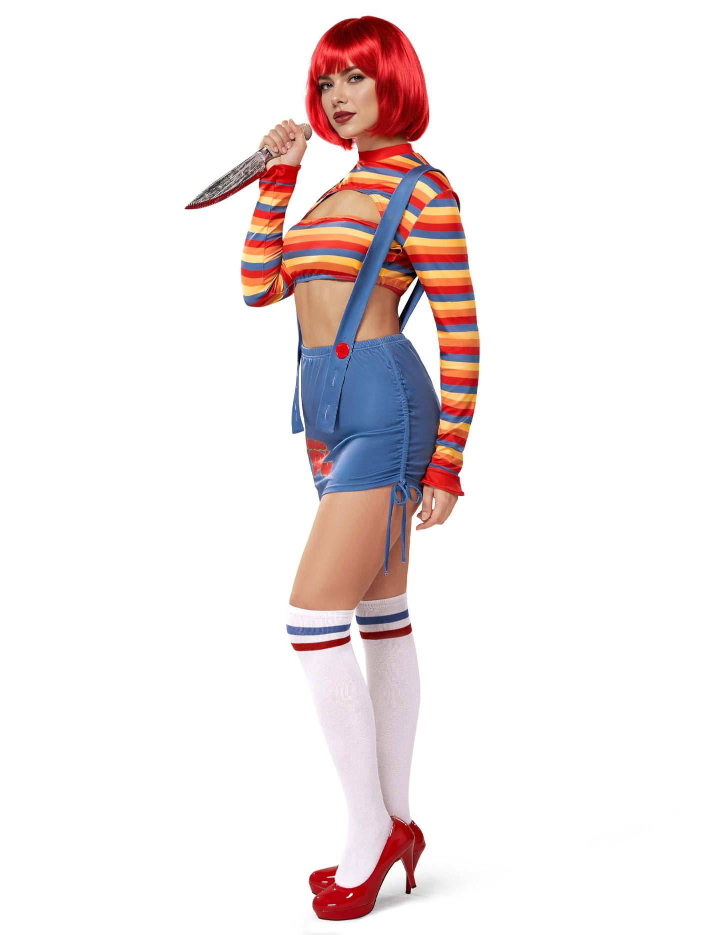 Spooktacular Creations Halloween Women Killer Doll Costume, Adult Scary Nightmare Killer Doll Dress, Halloween Costume Women for Scary Themed Cosplay (Medium)