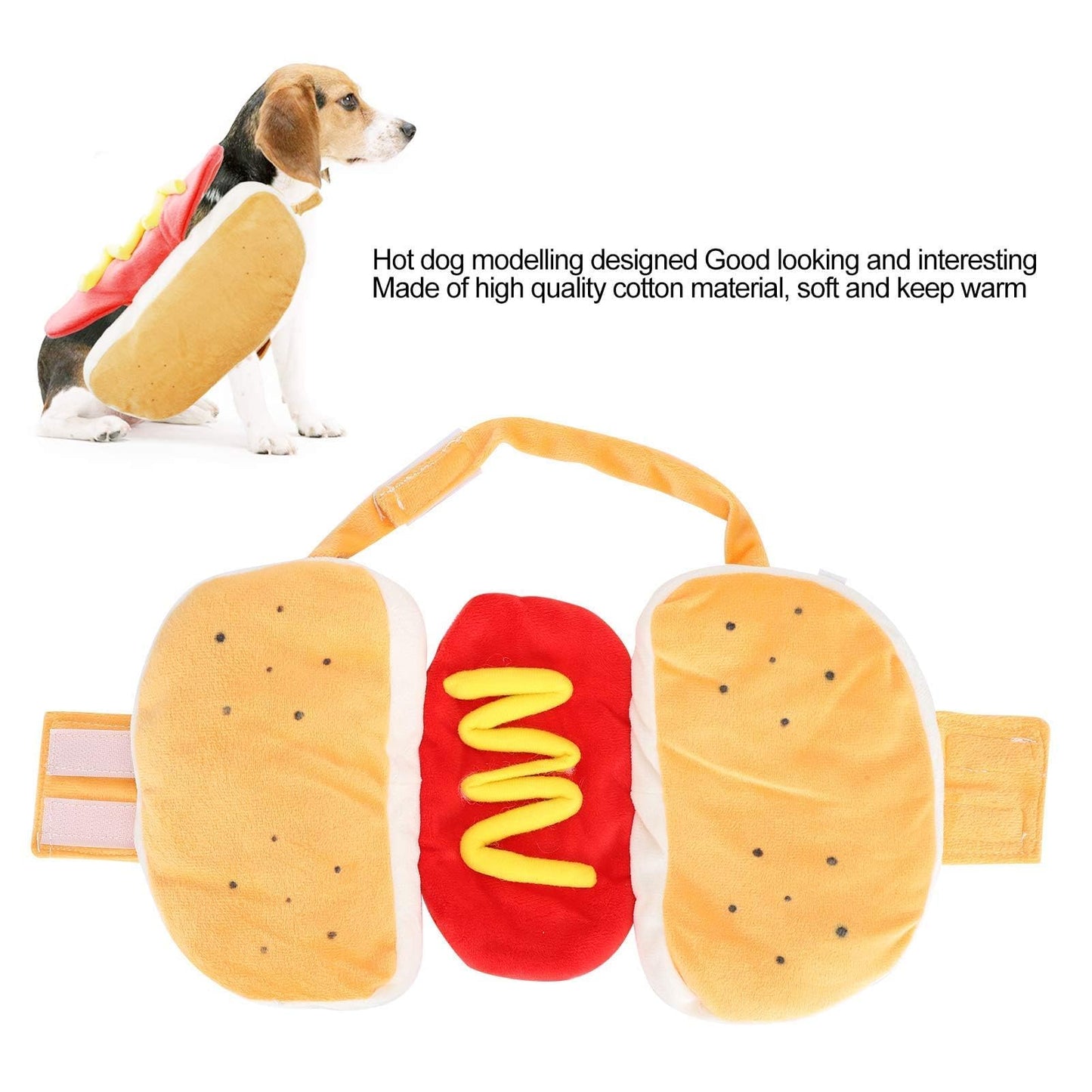 Pet Hot Dog Costume Hamburger Design Dog Clothes Pet Halloween
