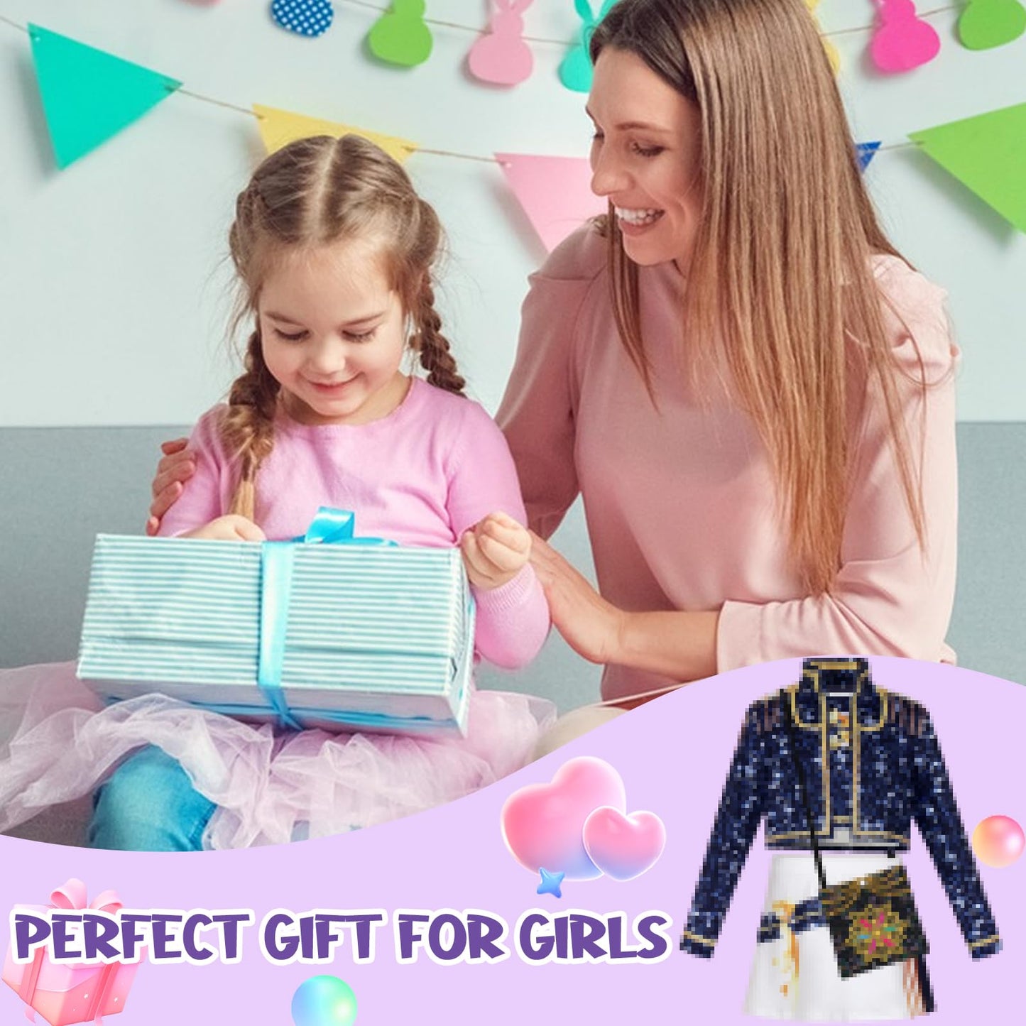 KPop Costume Kids - Anime Cosplay Outfits for Girls with Top - Vest