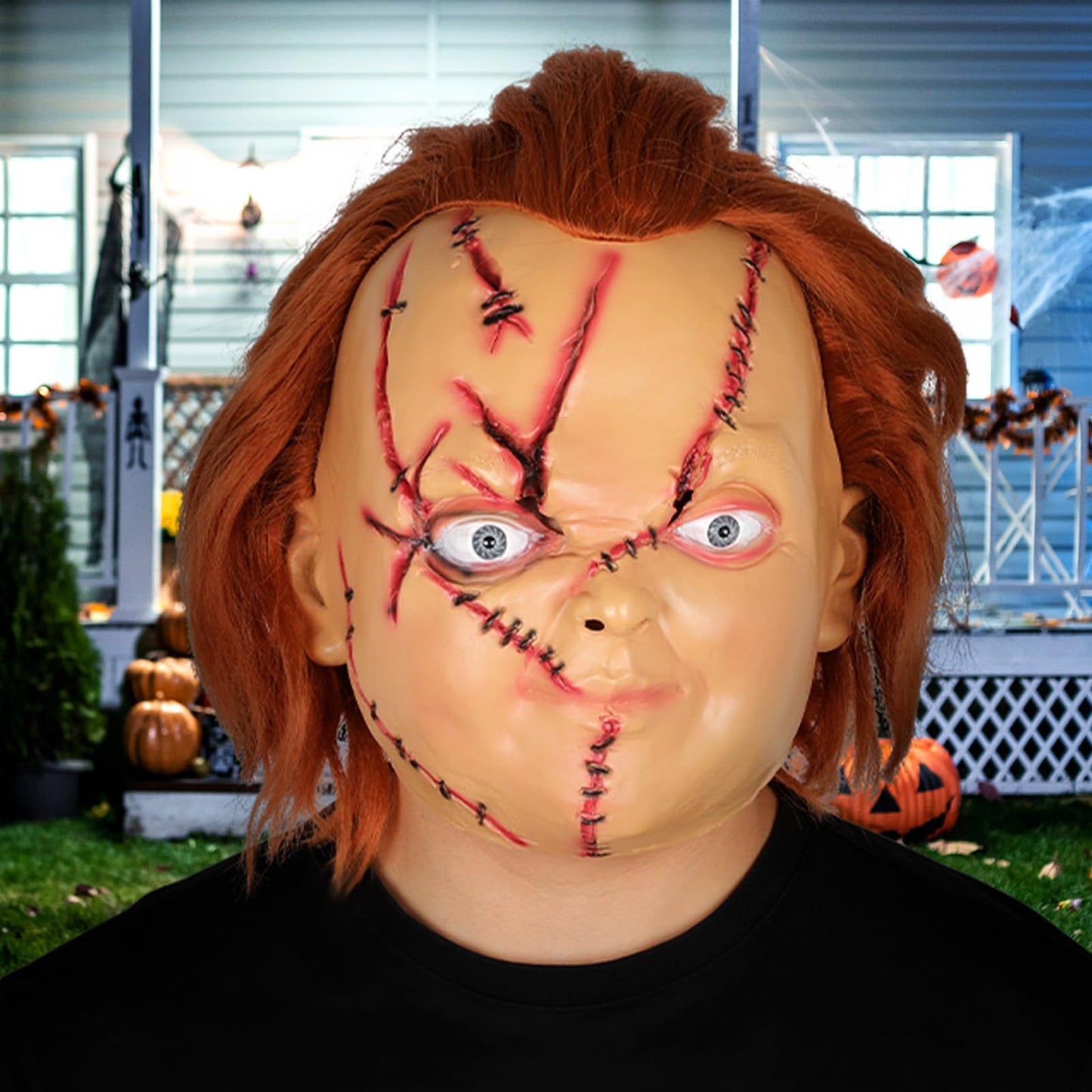 Infinity Gauntlet Chucky Mask Creepy Chucky Full Head Mask with Hair Scream Realistic Cosplay Mask Halloween Kills Mask for Adults