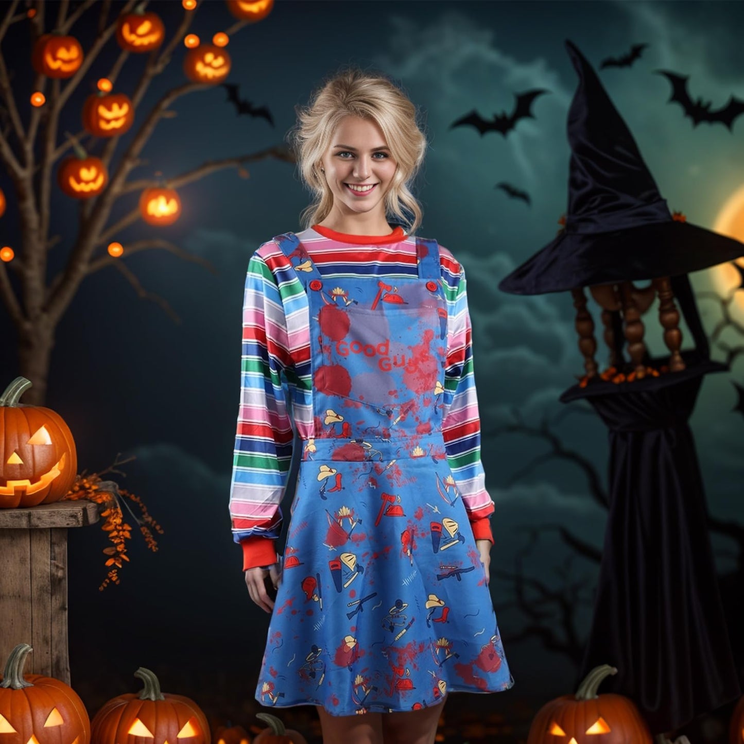 Maryparty Chucky Costume Adults Chucky Fancy Dress for Halloween Party (Style-1, S)