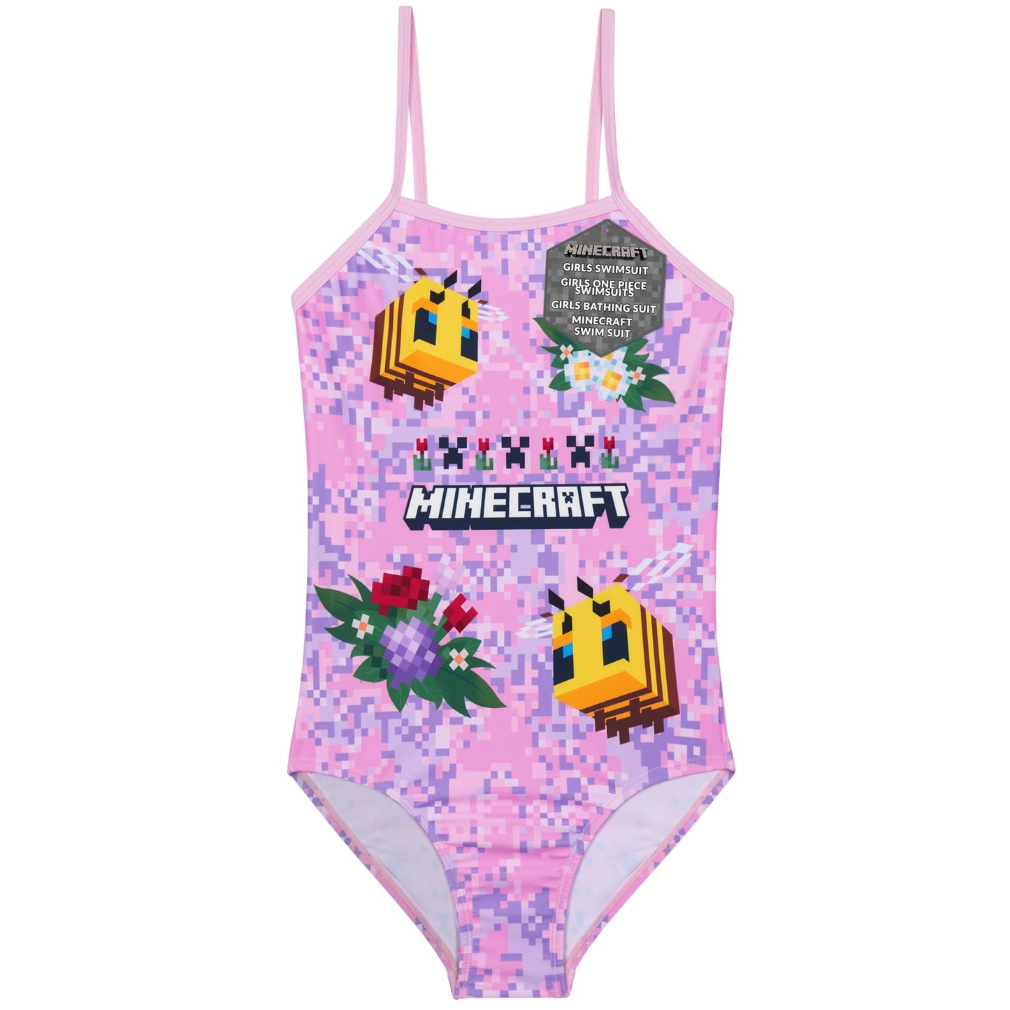 Minecraft Girls Swimming Costume Teenagers Creeper One Piece