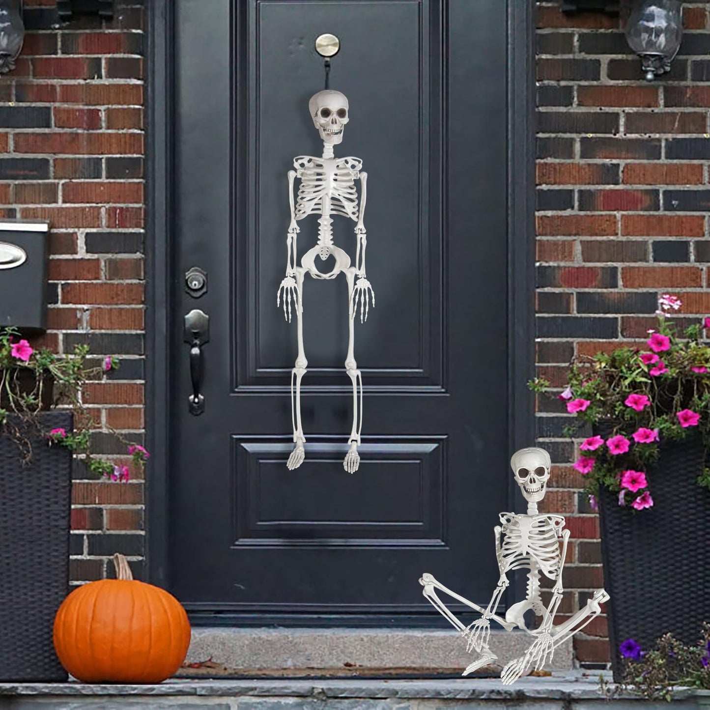 SIFOEL 90cm Halloween Skeleton Full Body Skeleton with Movable Joints for Halloween Party Home Garden House Patio Decorations (1pc)