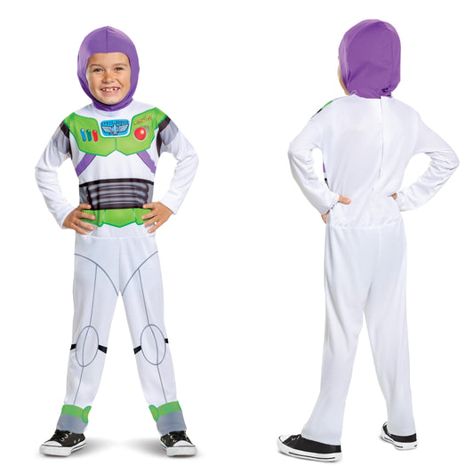 Disguise Toy Story Buzz Lightyear Costume for Kids, Official Pixar Licensed Product, Detailed Character Jumpsuit with Printed Details and Fabric Hood, For 3-4 Years