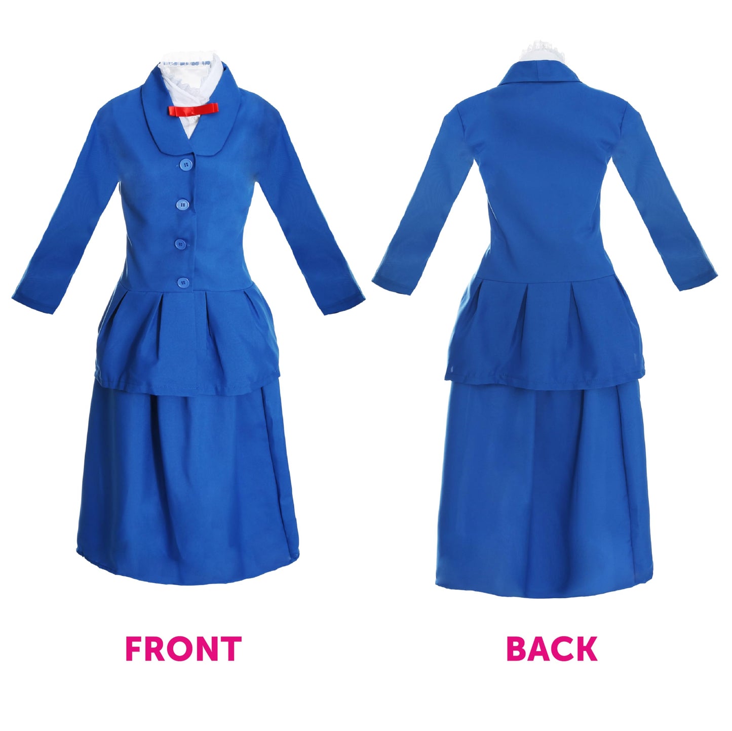 Ladies Magical Victorian Nanny Costume - Blue Jacket & Skirt (image 5)