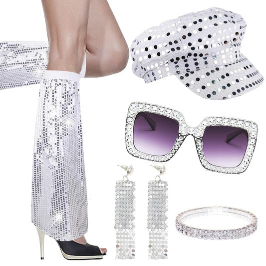 70s disco fancy dress accessories with sequins