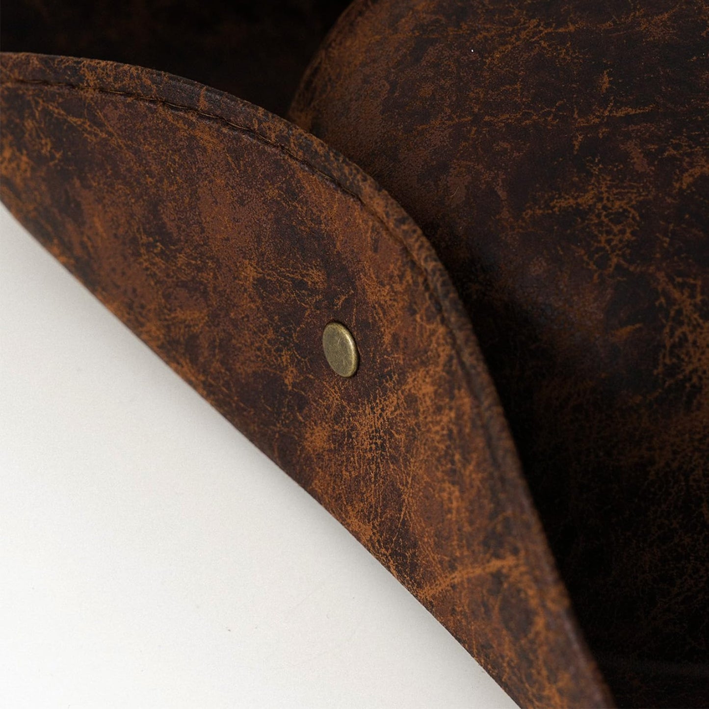 Halloween Pirate Hat for Women Men - Brown Distressed Leather
