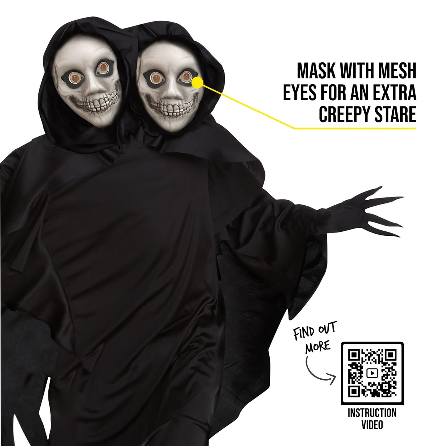 Two Headed Ghoul Costume - Ghost Halloween Costumes Adult - Grim (image 6)