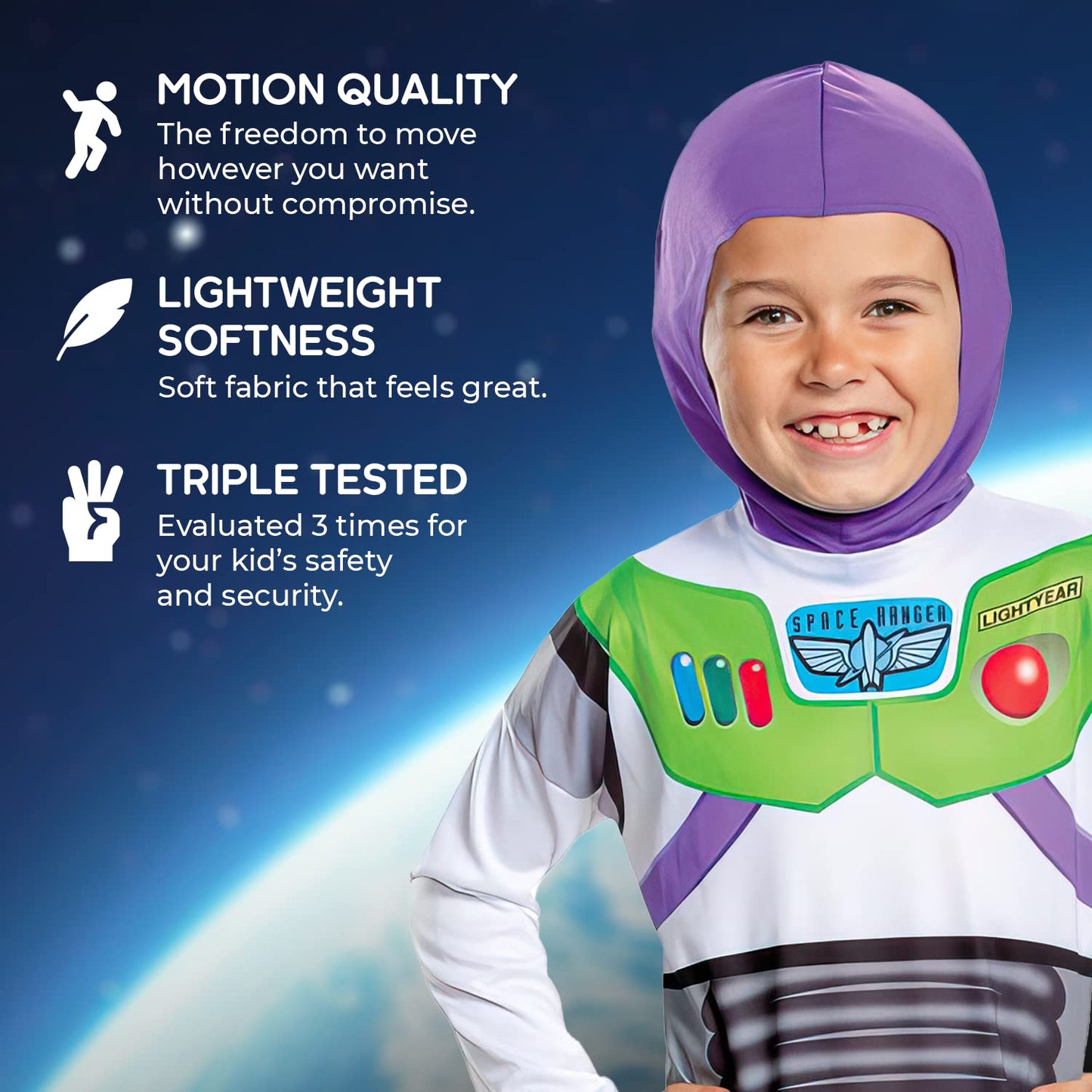 Disney Official Classic Buzz Lightyear Costume Kids, Buzz Lightyear Dress Up Onesie, Toy Story Dress Up Costume Fancy Dress, World Book Day Costumes, For 7-8 Years