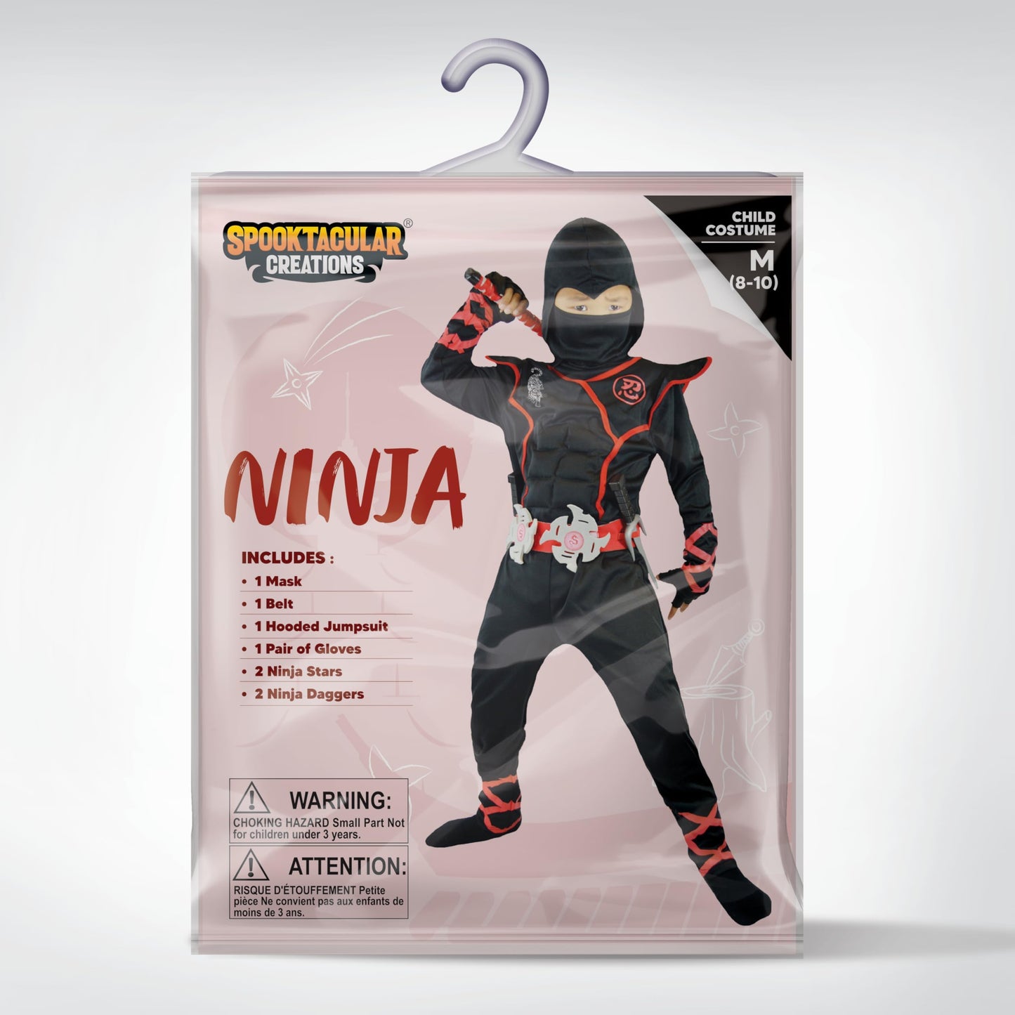 Spooktacular Creations Boys Ninja Deluxe Costume for Kids, Halloween Ninja Cosplay Costume for Boys and Girls