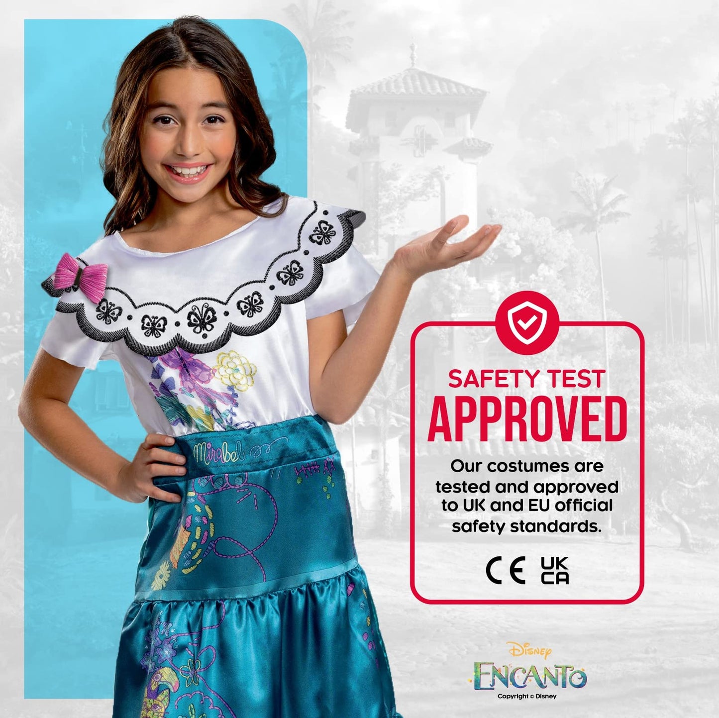 Disney Official Deluxe Mirabel Encanto Costume For Girls, Super Soft Material Dress Up Outfit For Christmas Halloween, 7-8 Years